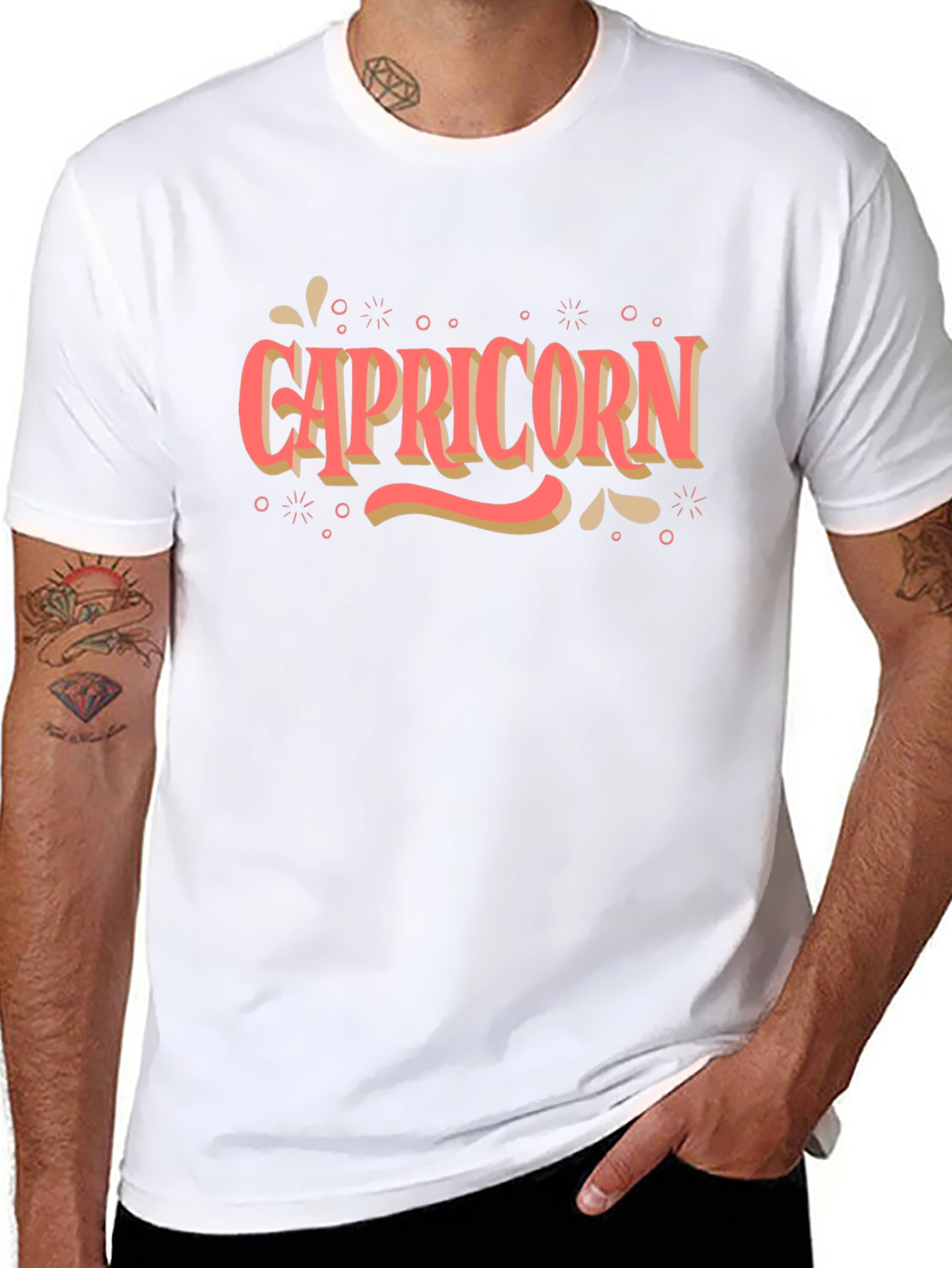 Capricorn Zodiac Sign T-Shirt - Black