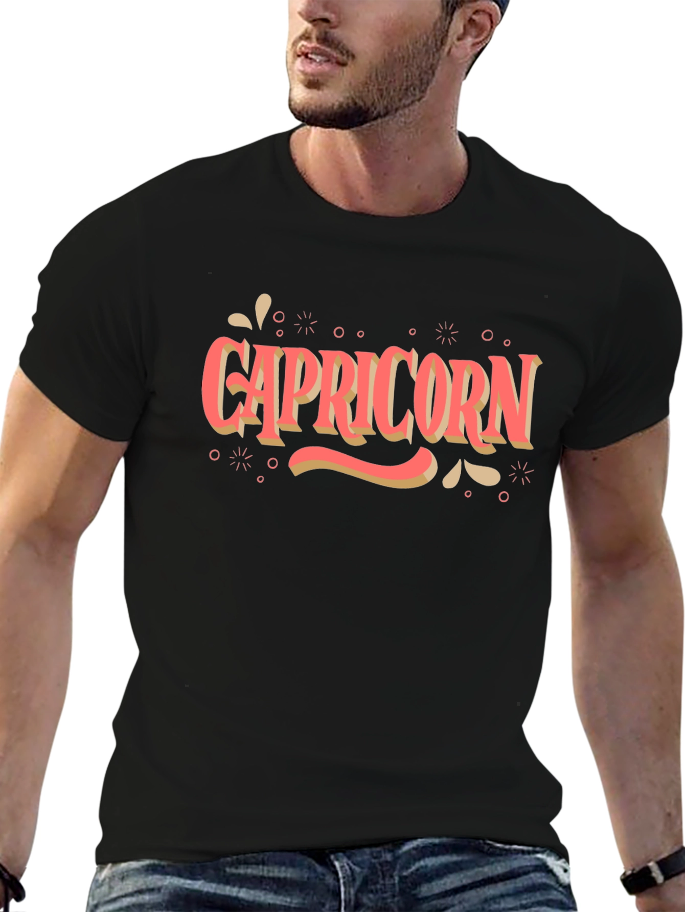 Capricorn Zodiac Sign T-Shirt - Black