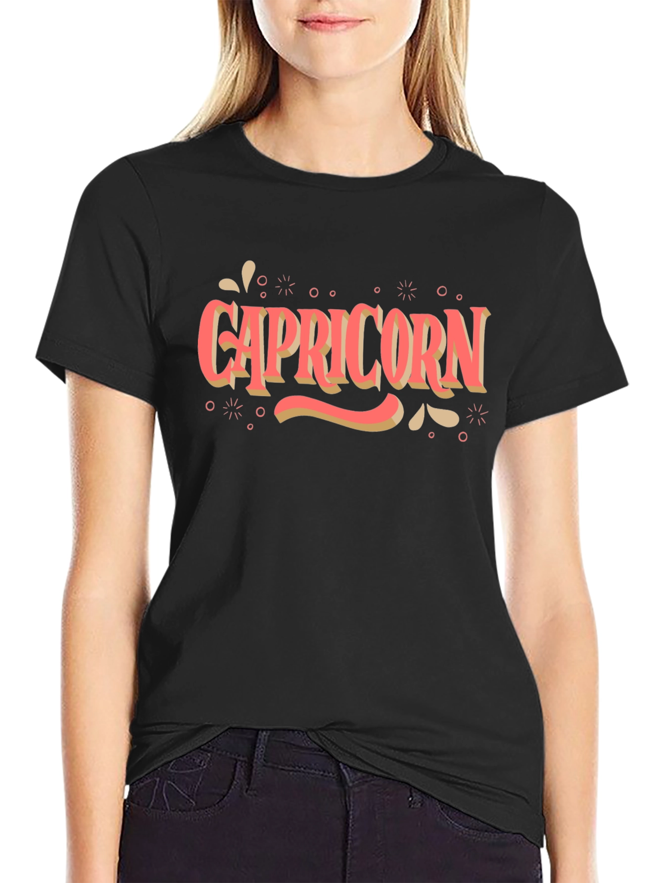 Capricorn Zodiac Sign T-Shirt - Black
