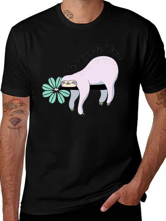 Im Tired of Tired Sloth T-Shirt - Black