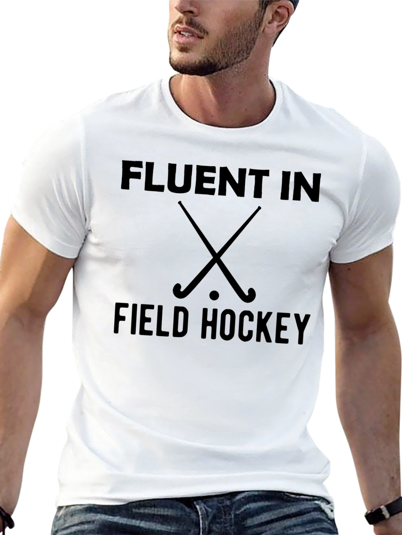 Fluent In Field Hockey Black T-Shirt