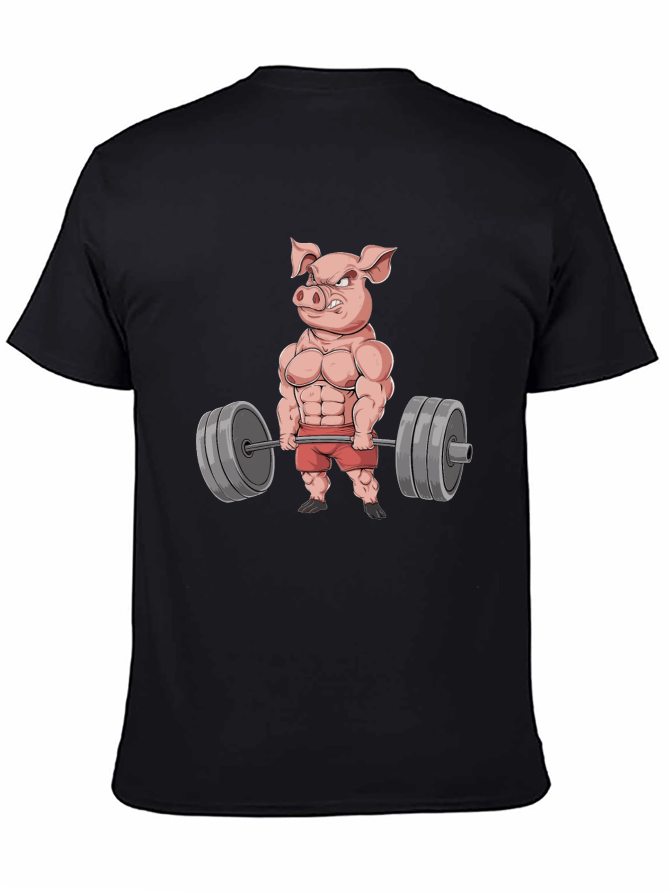 Funny Pig Gym Workout Black T-Shirt