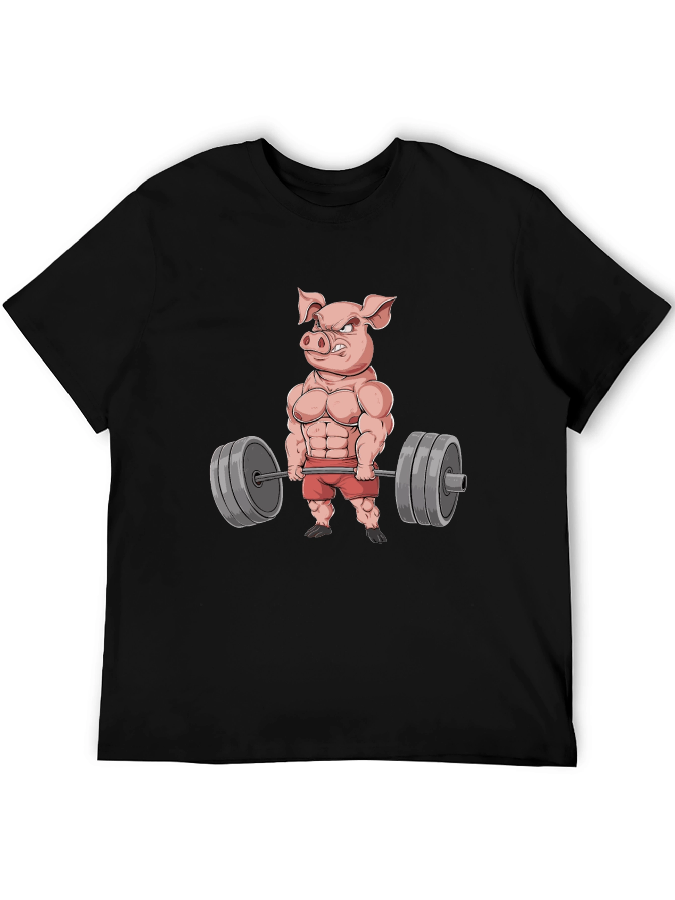 Funny Pig Gym Workout Black T-Shirt