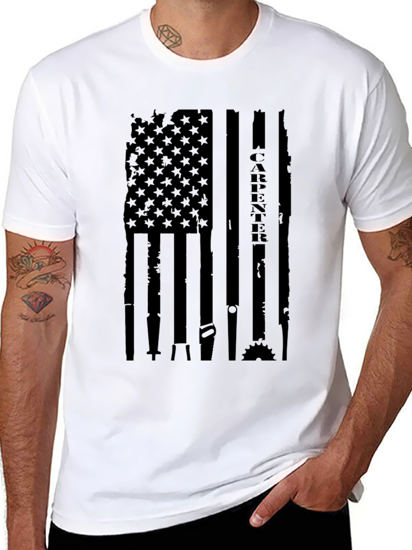 Carpenter American Flag T-Shirt