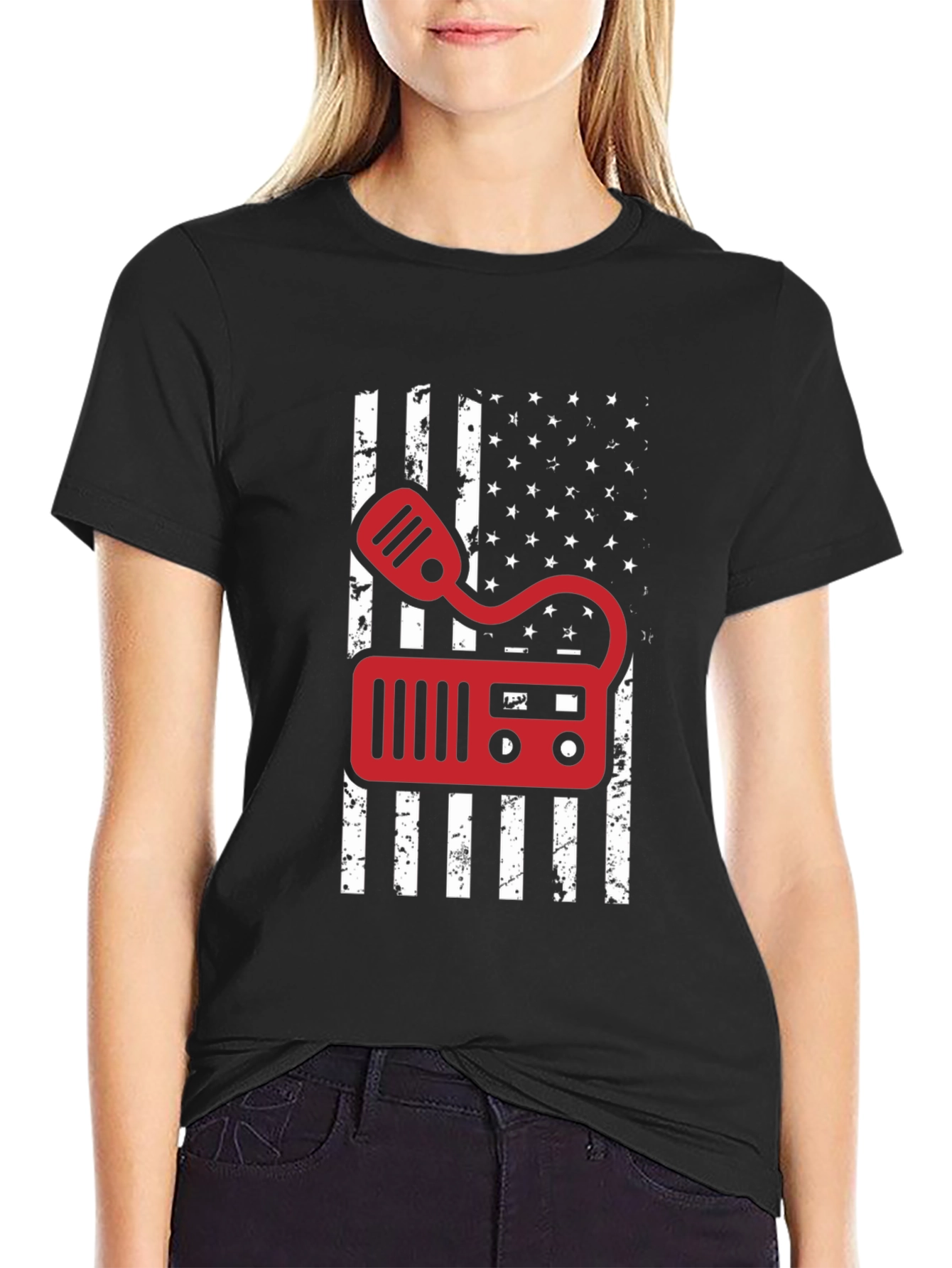 Ham Radio American Flag T-Shirt