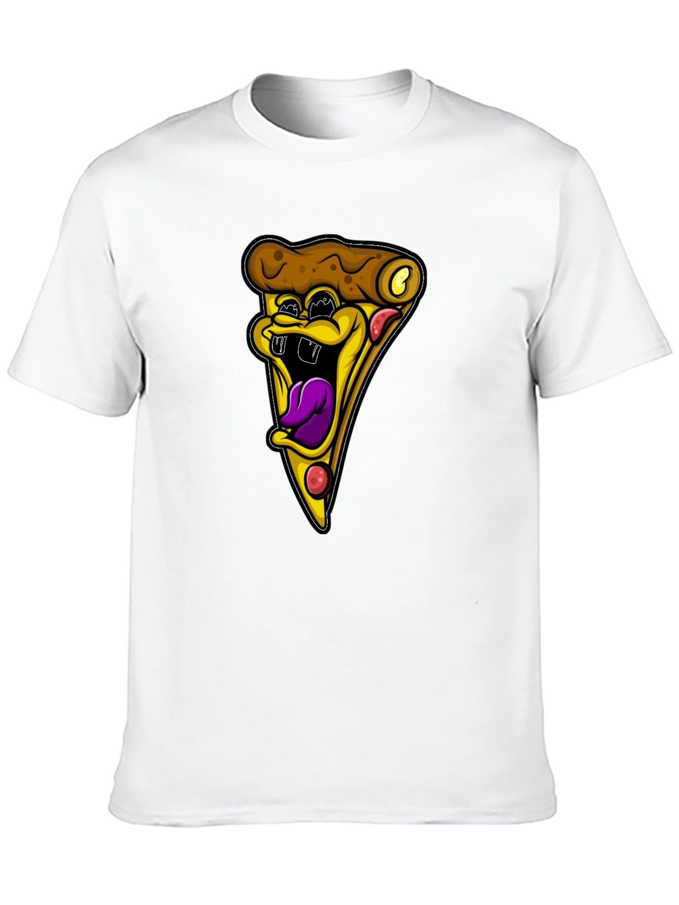 Funny Pizza Slice Graphic Black T-Shirt