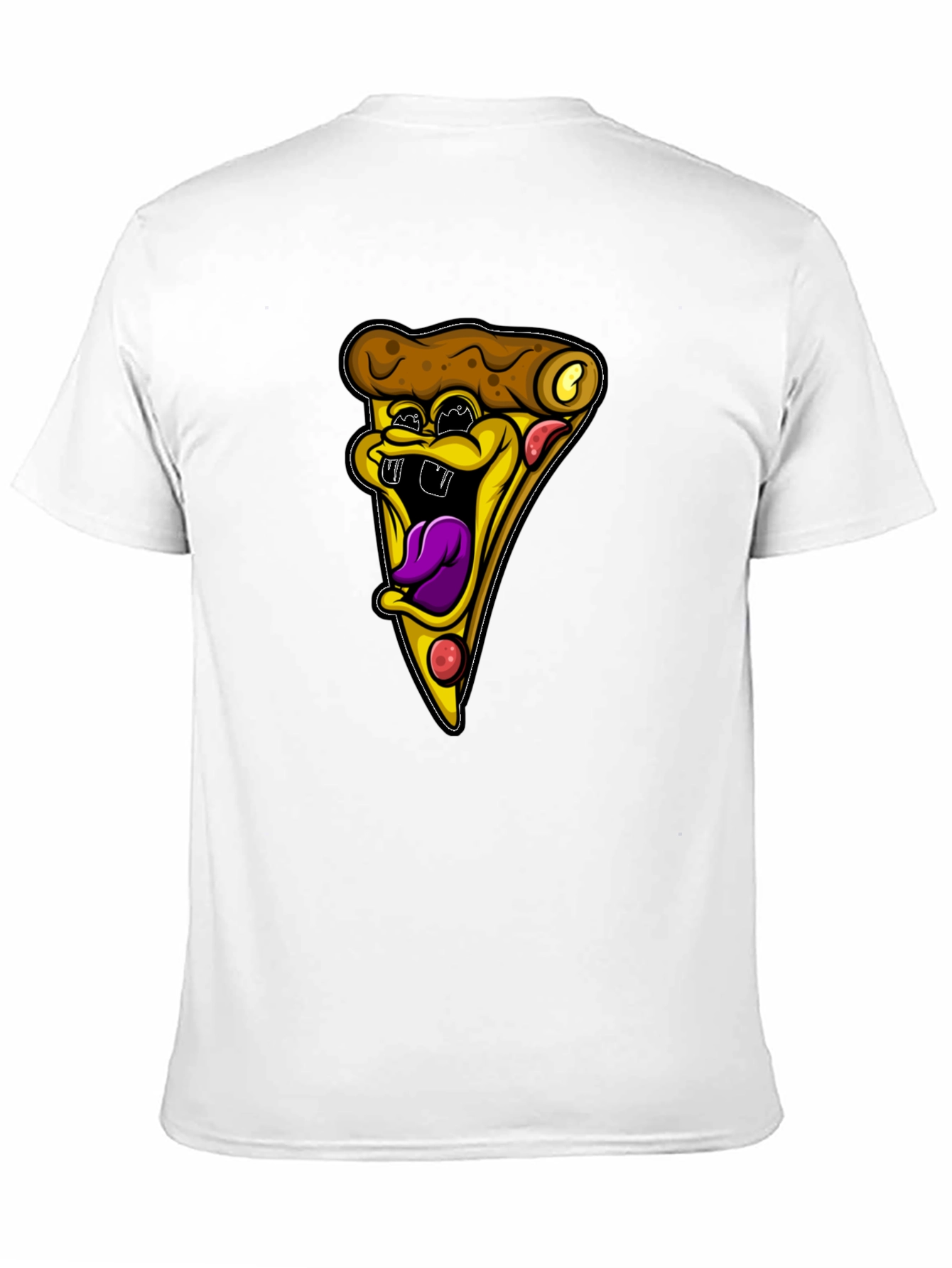 Funny Pizza Slice Graphic Black T-Shirt