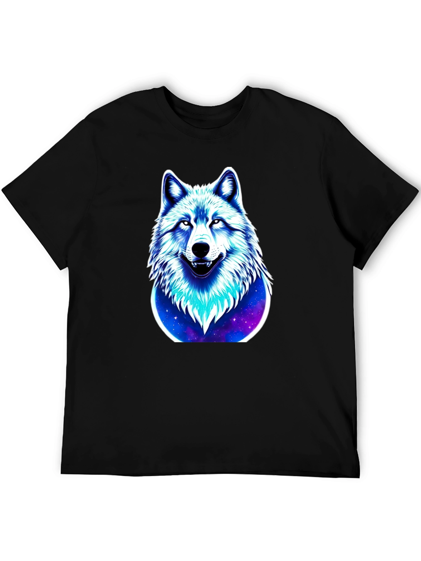 Wolf Galaxy Graphic Black T-Shirt