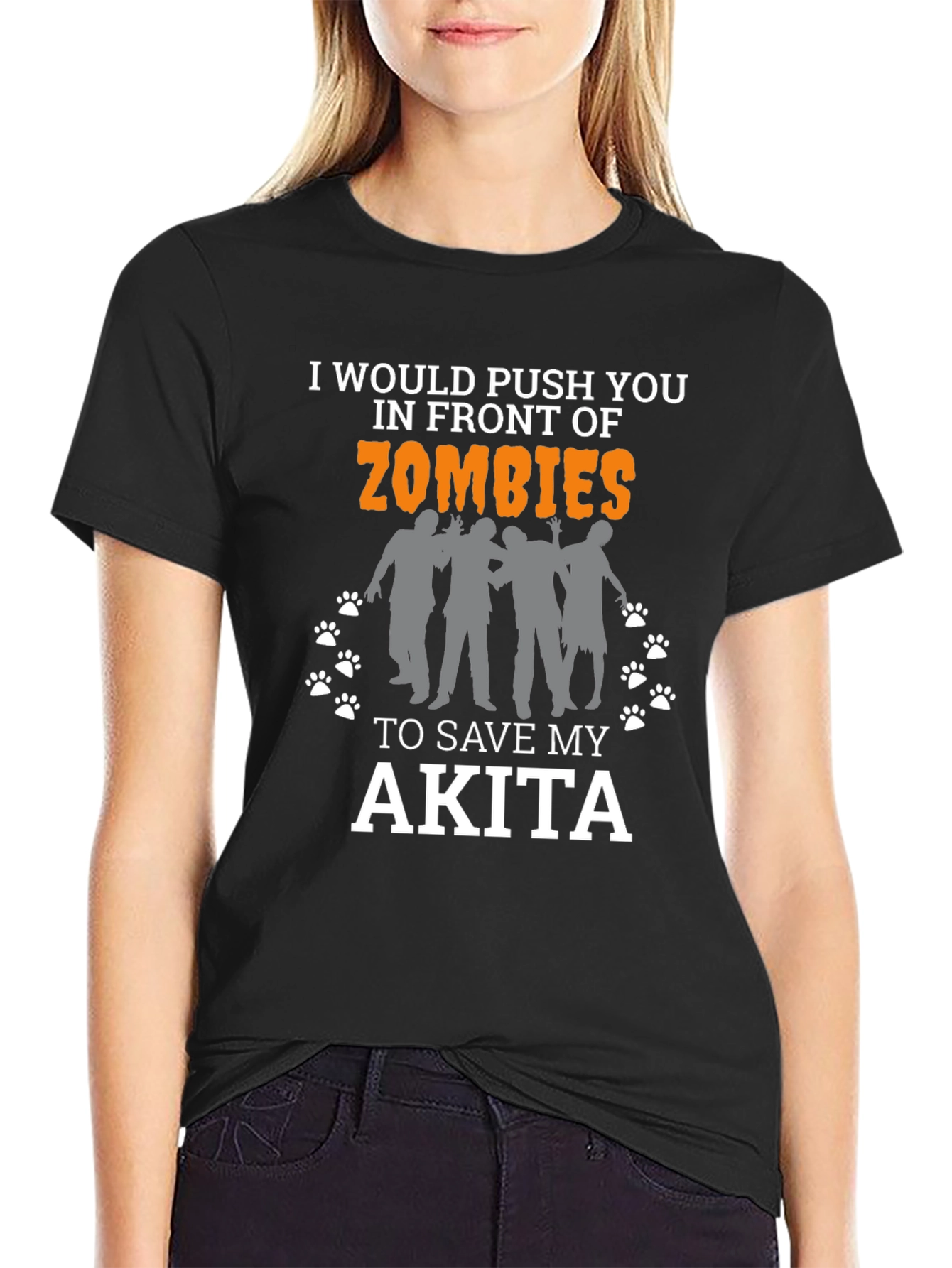 Funny Akita Zombie T-Shirt