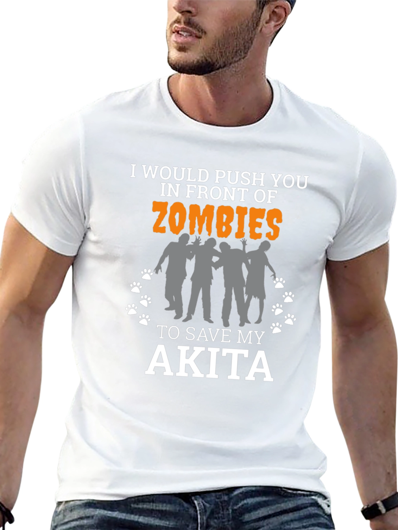 Funny Akita Zombie T-Shirt