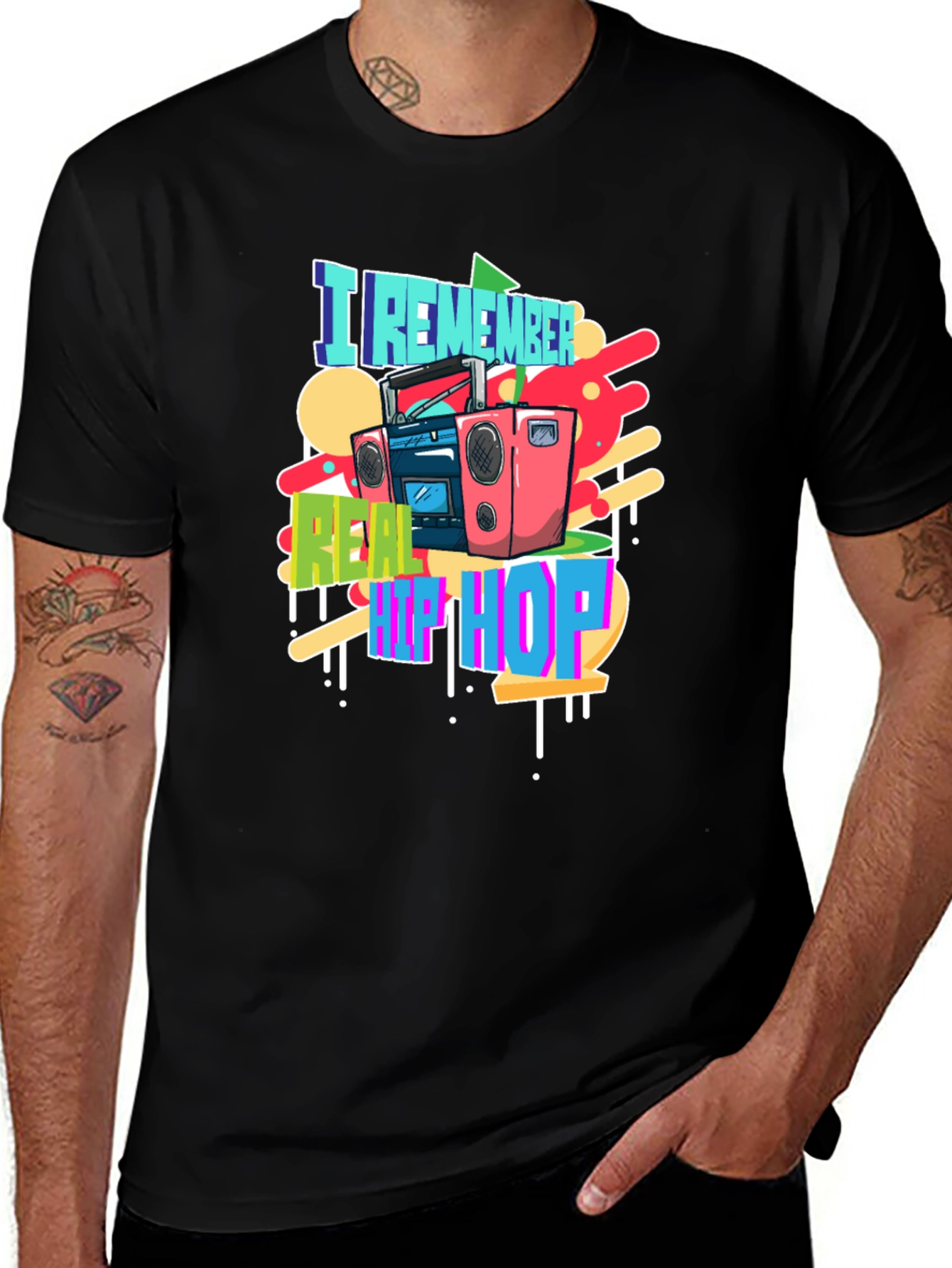 I Remember Real Hip Hop Black T-Shirt