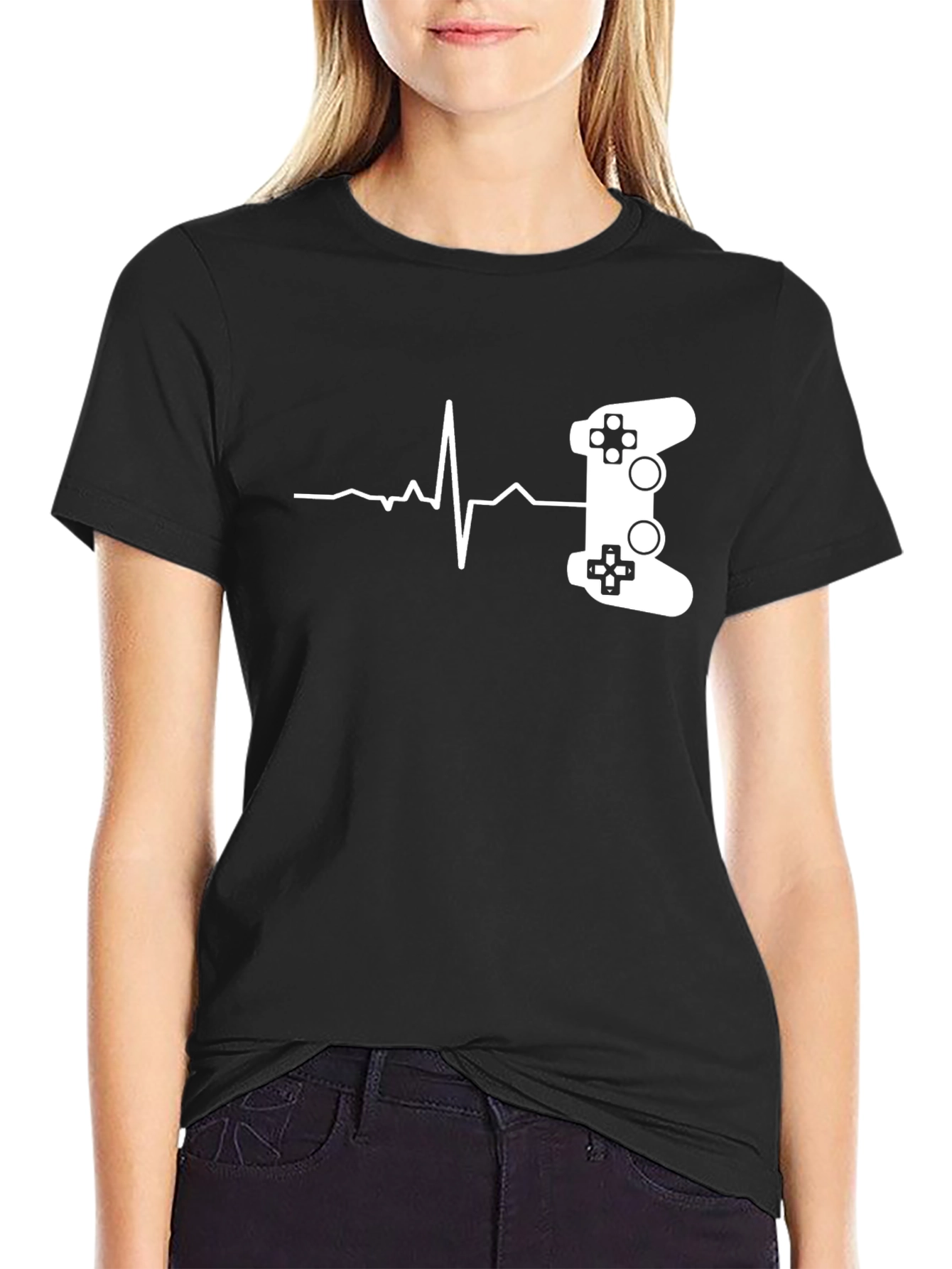 Gamer Heartbeat T-Shirt - Black