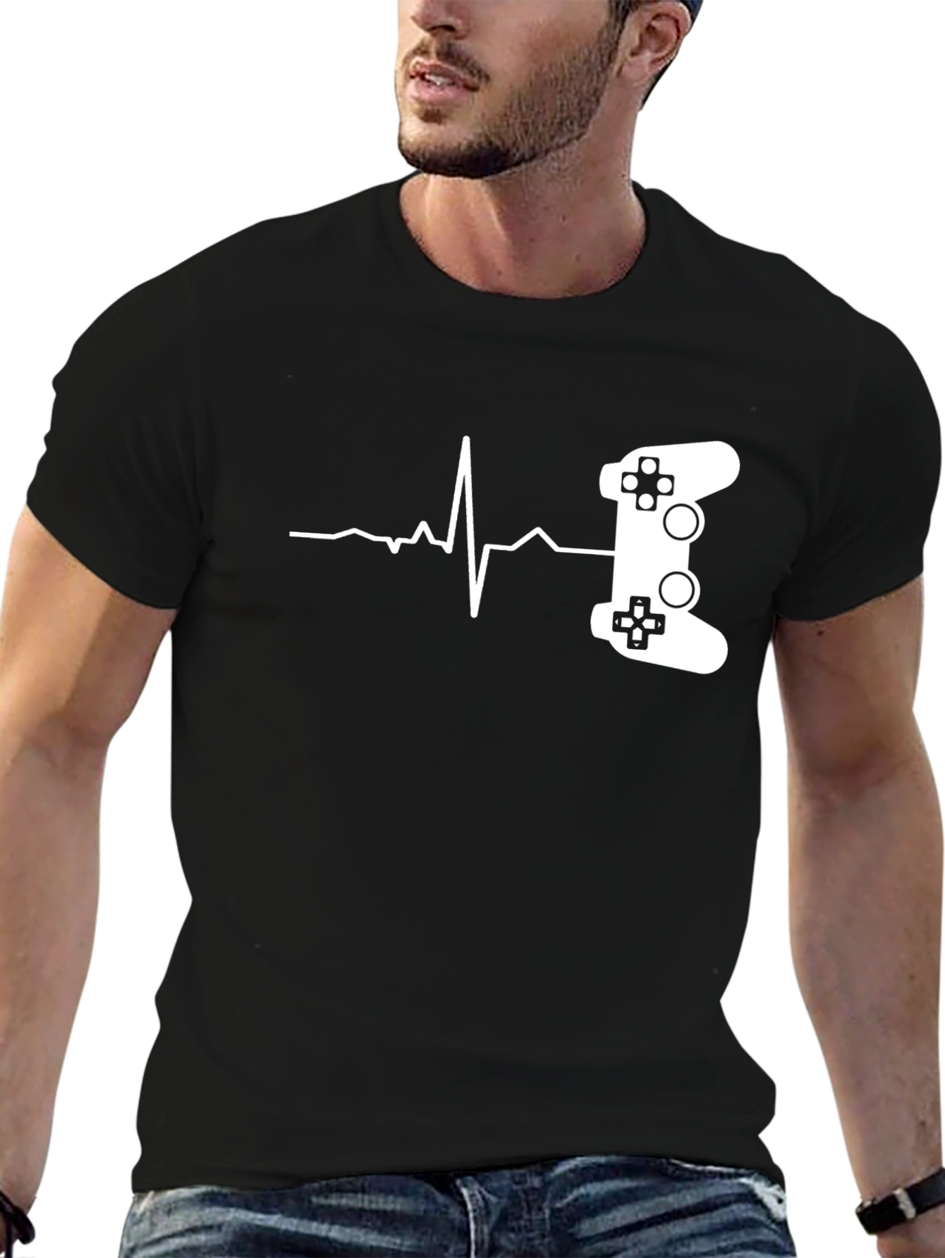 Gamer Heartbeat T-Shirt - Black