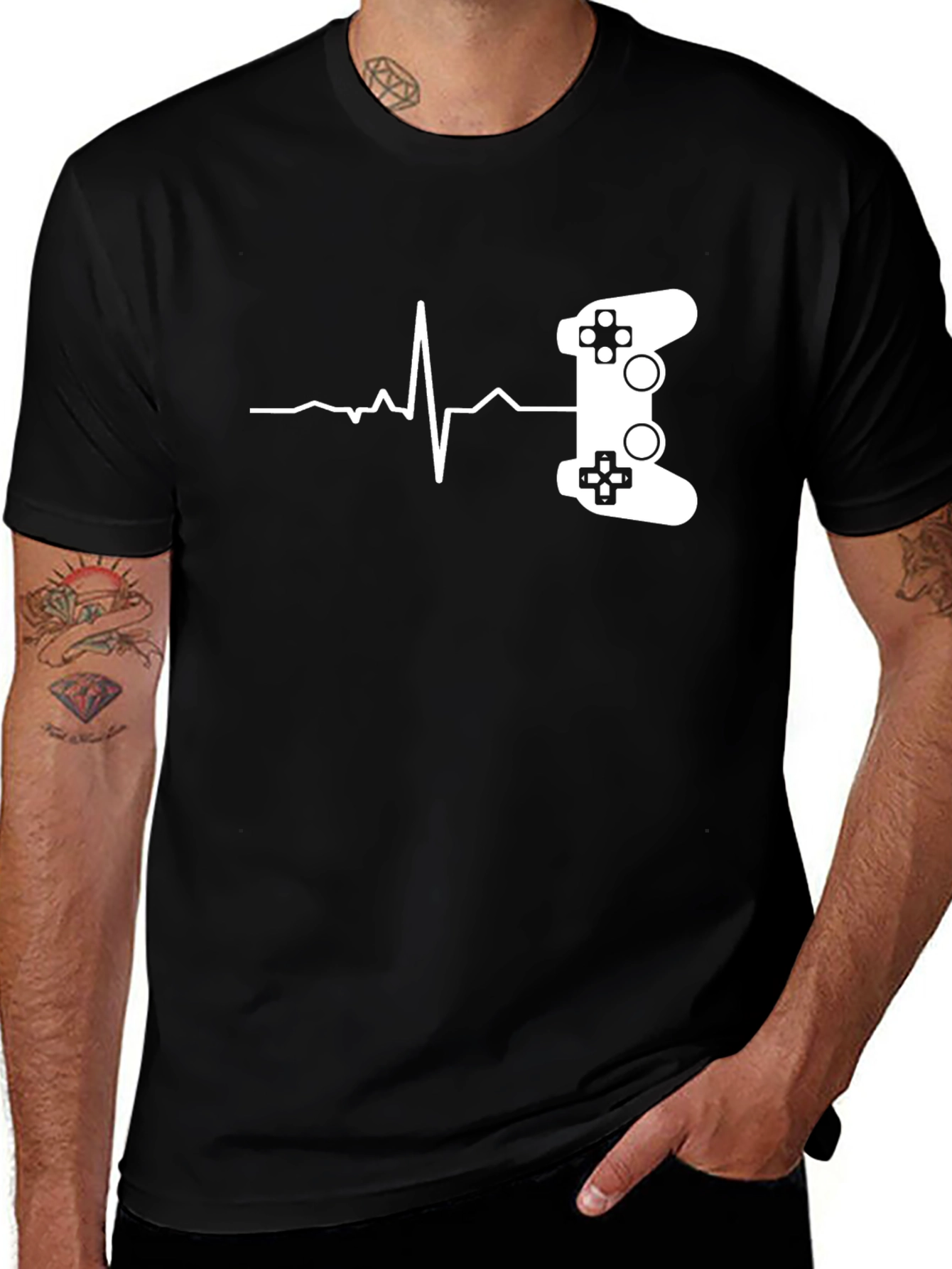Gamer Heartbeat T-Shirt - Black