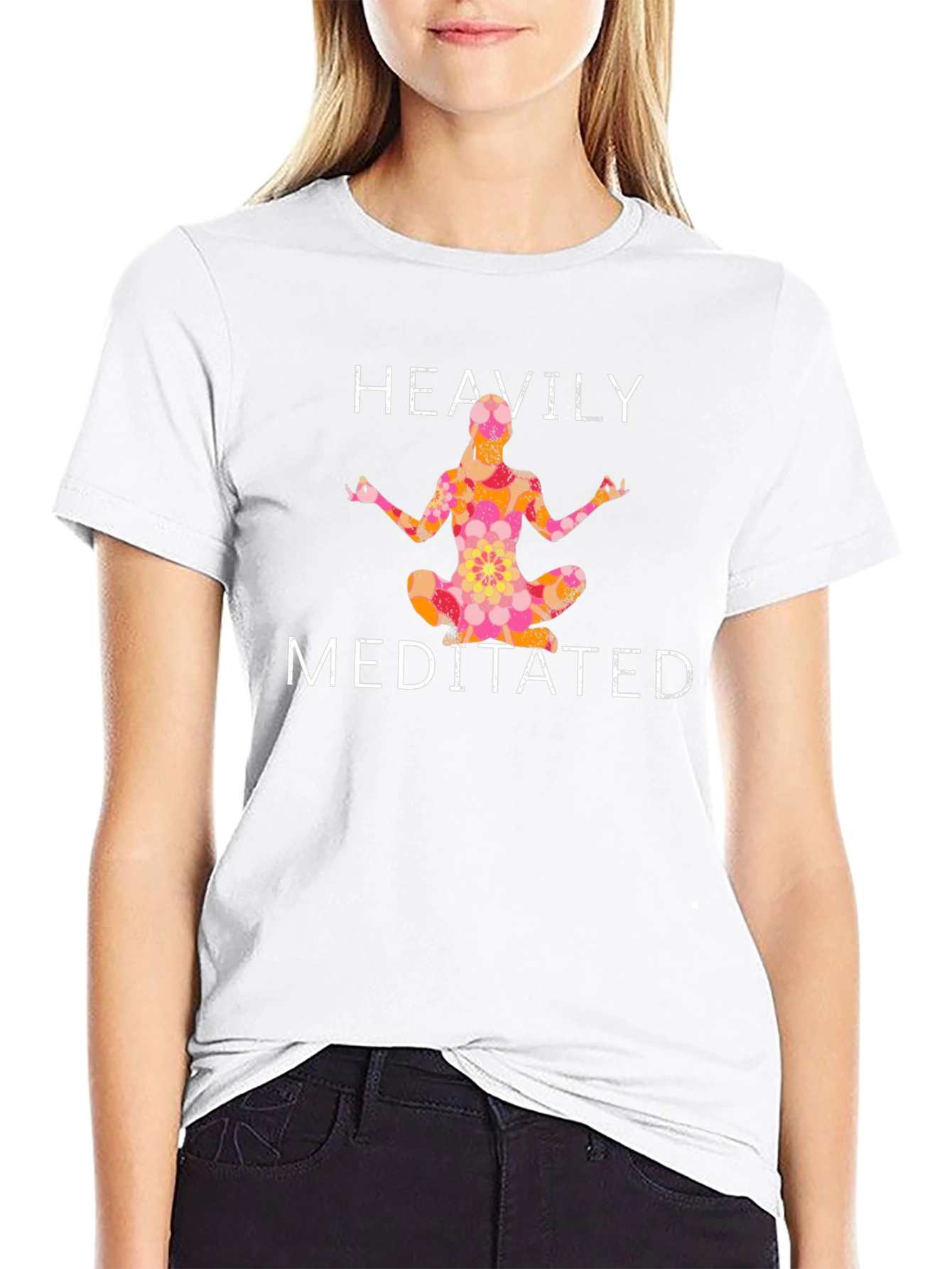 Heavily Meditated Graphic Tee - Black Yoga Shirt