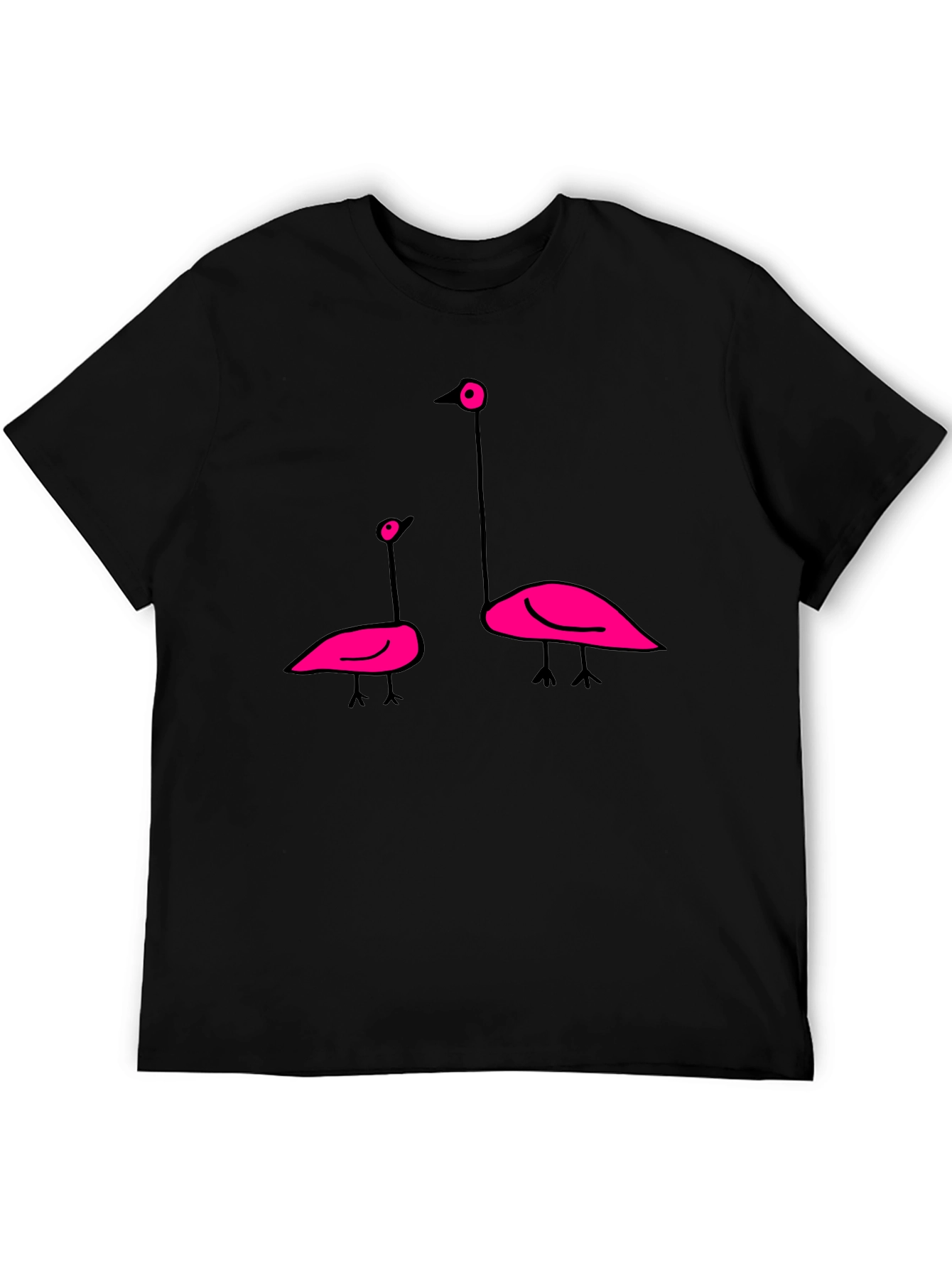 Flamingo Graphic Tee - Black Cotton T-Shirt
