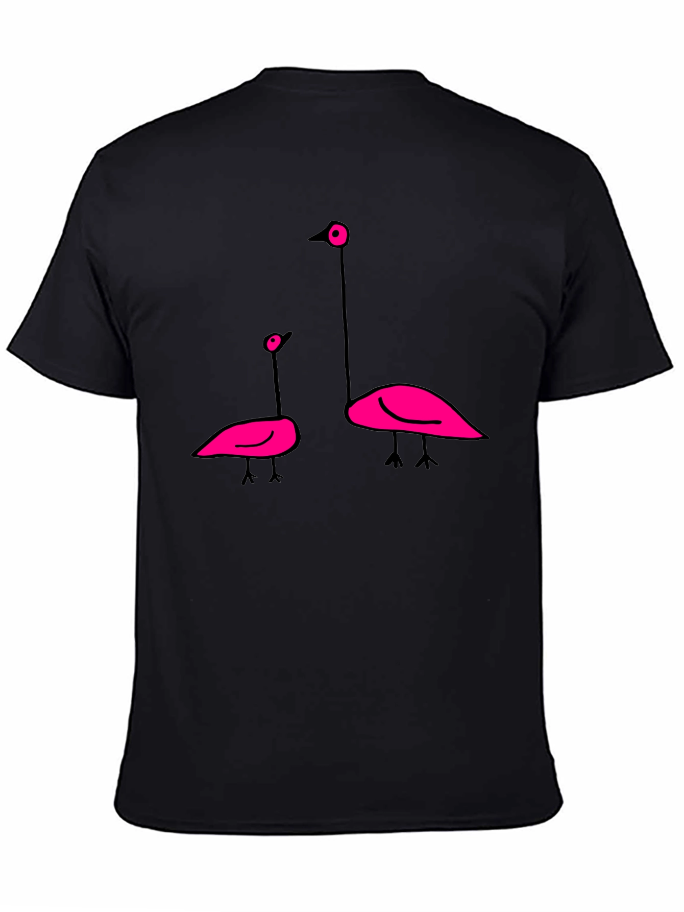 Flamingo Graphic Tee - Black Cotton T-Shirt