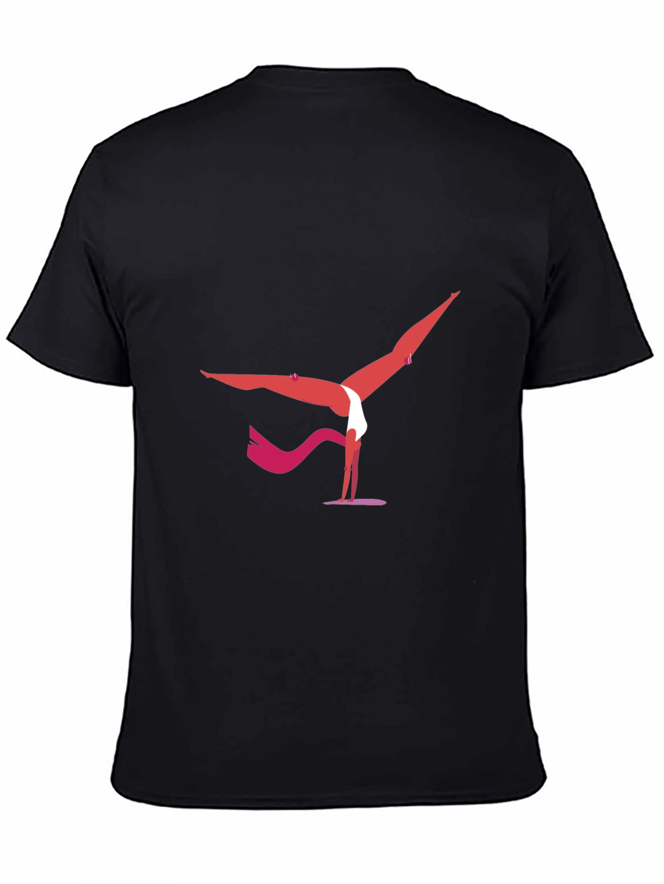 Yoga Pose Graphic Tee - Black Cotton Blend