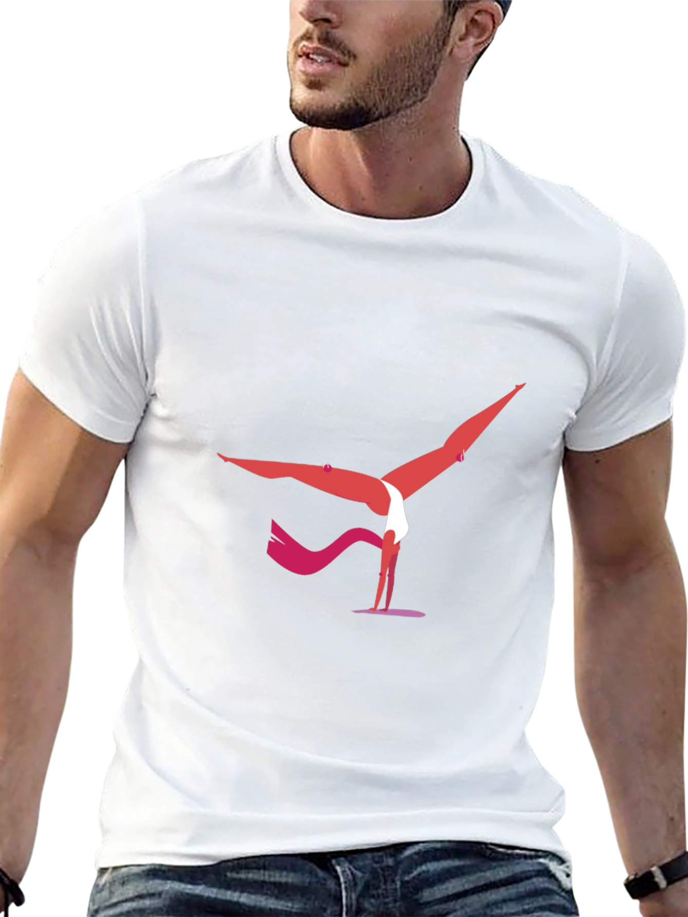 Yoga Pose Graphic Tee - Black Cotton Blend