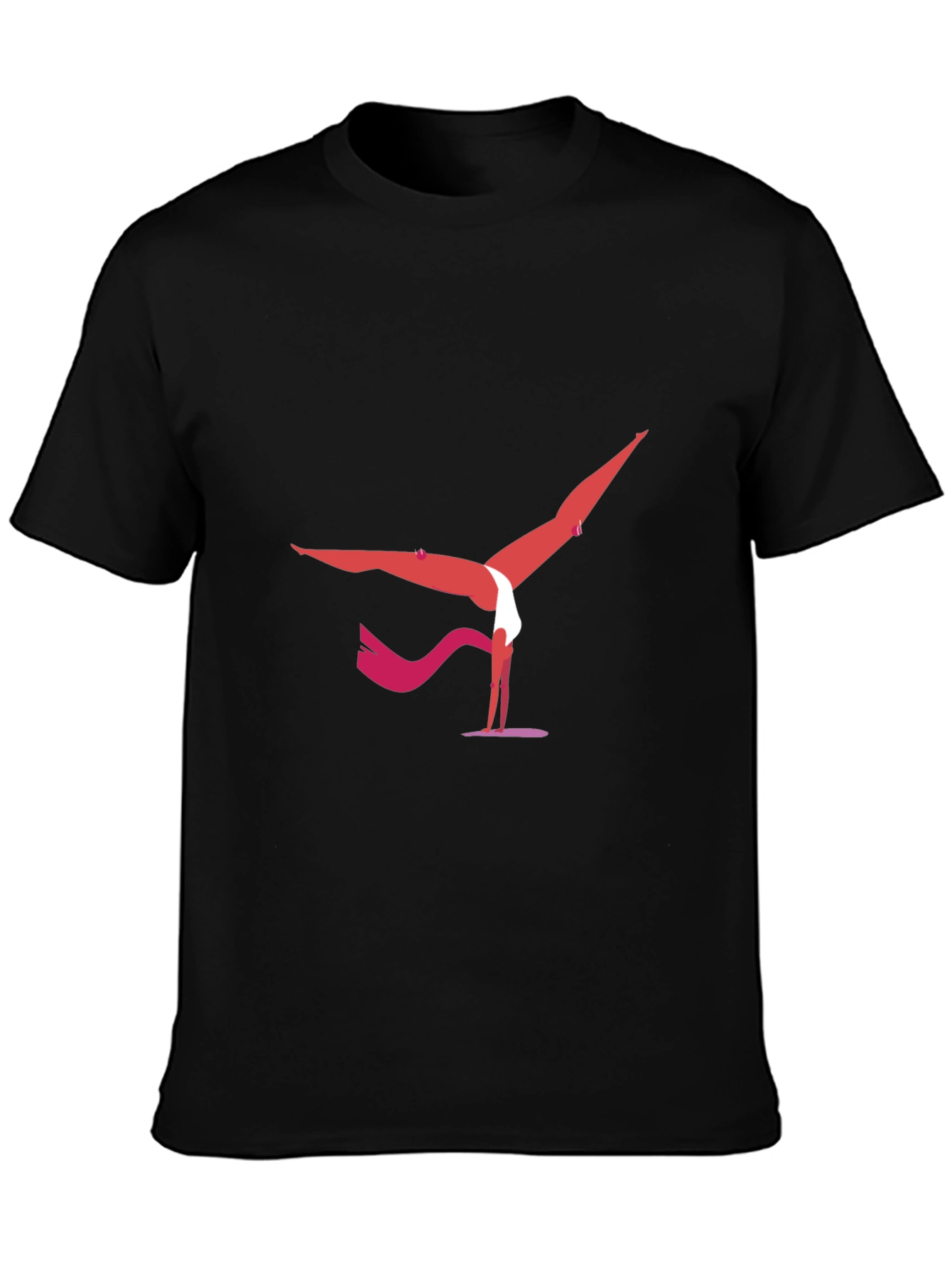 Yoga Pose Graphic Tee - Black Cotton Blend