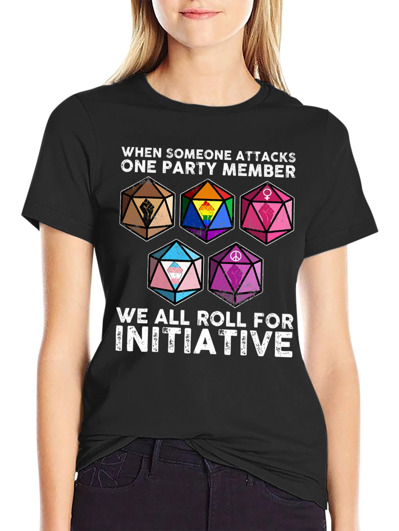 RPG Pride Dice T-Shirt - Roll for Initiative!