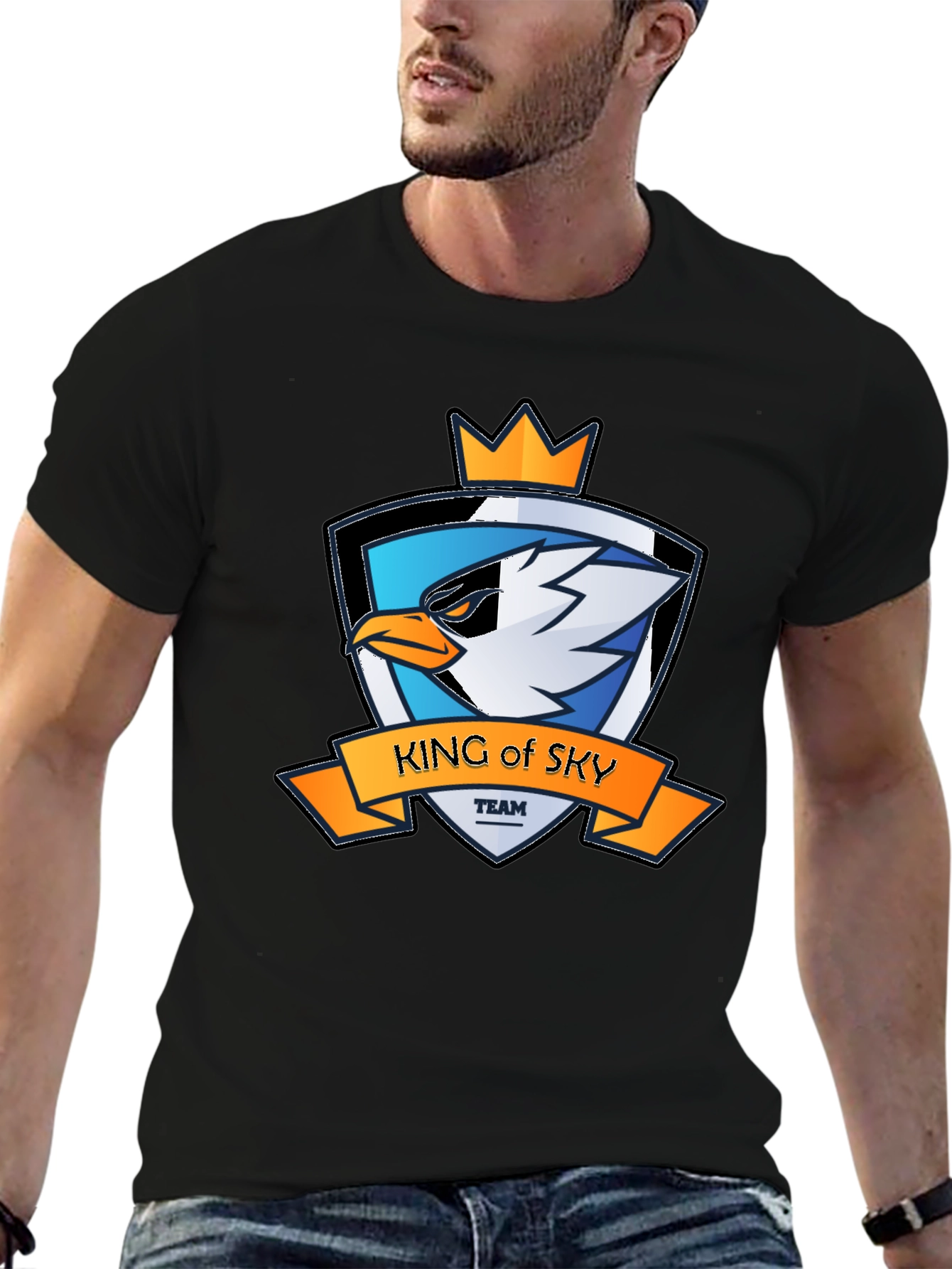 King of Sky Team Graphic T-Shirt - Black