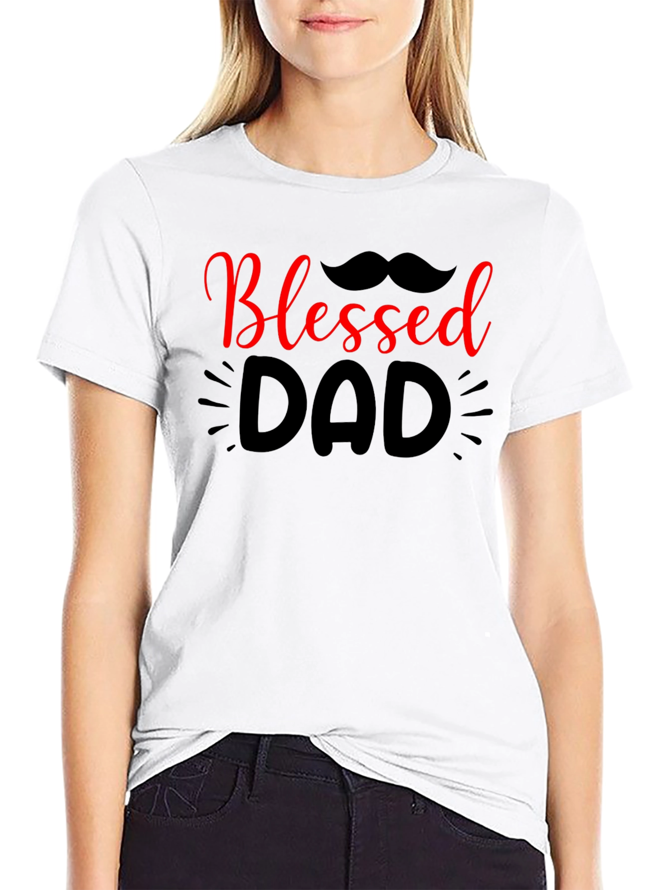 Blessed Dad Graphic Tee - Black