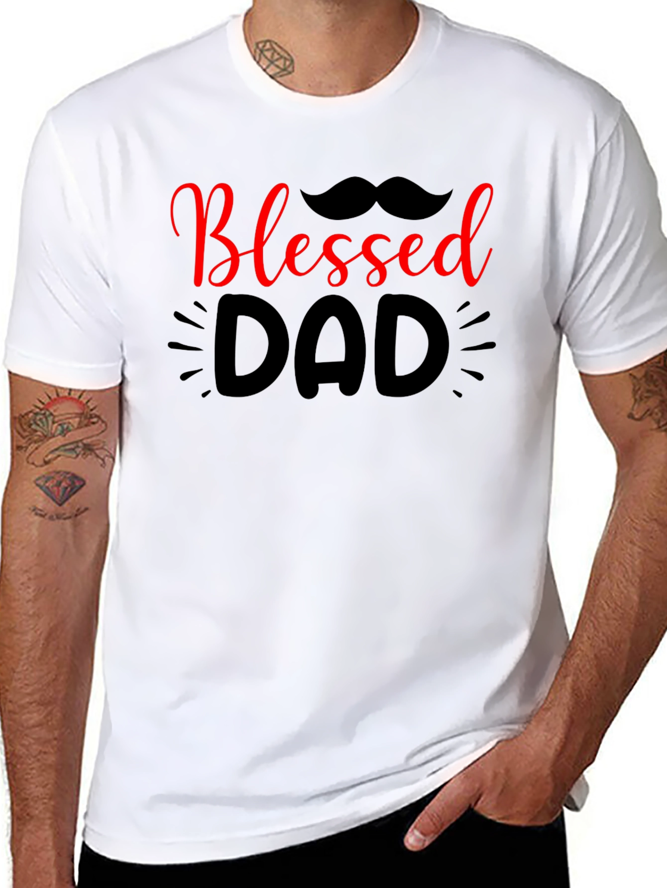 Blessed Dad Graphic Tee - Black