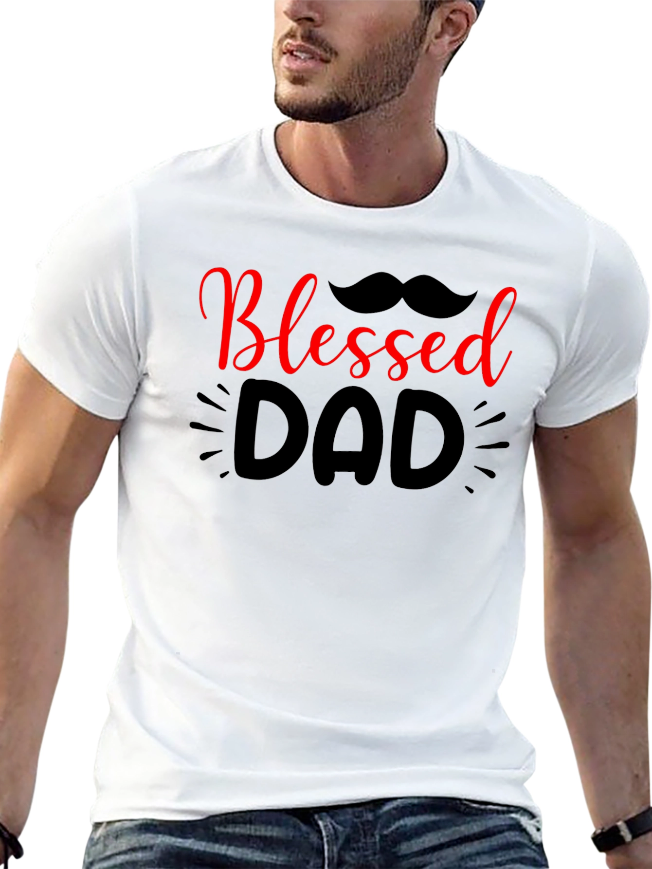 Blessed Dad Graphic Tee - Black