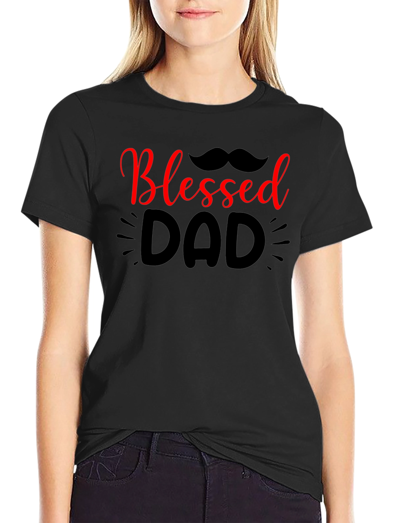 Blessed Dad Graphic Tee - Black