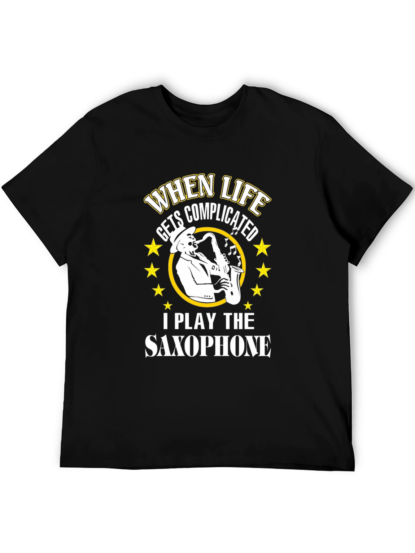 Saxophone Player Graphic T-Shirt Black