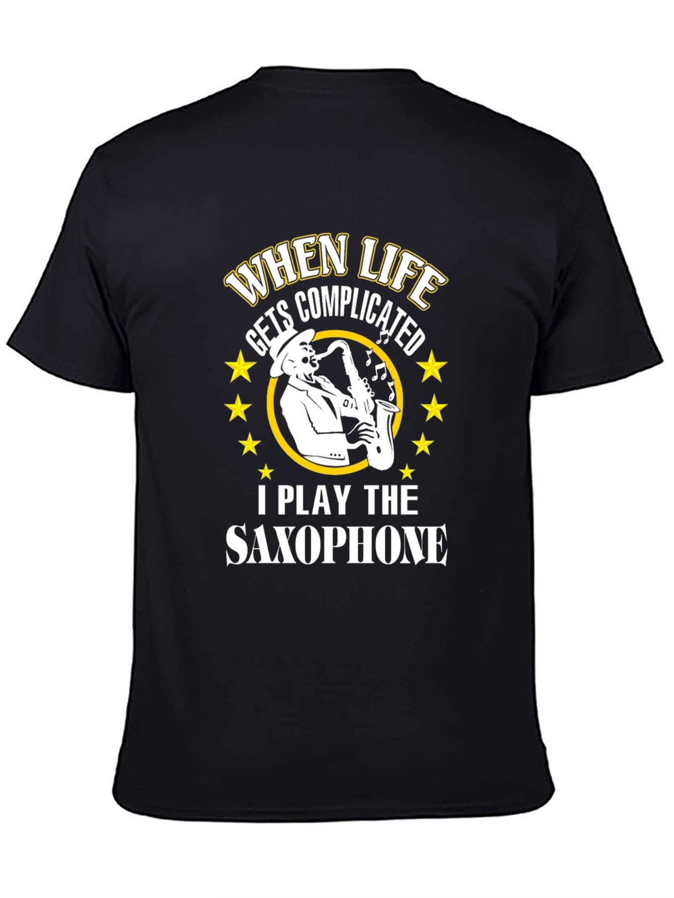 Saxophone Player Graphic T-Shirt Black