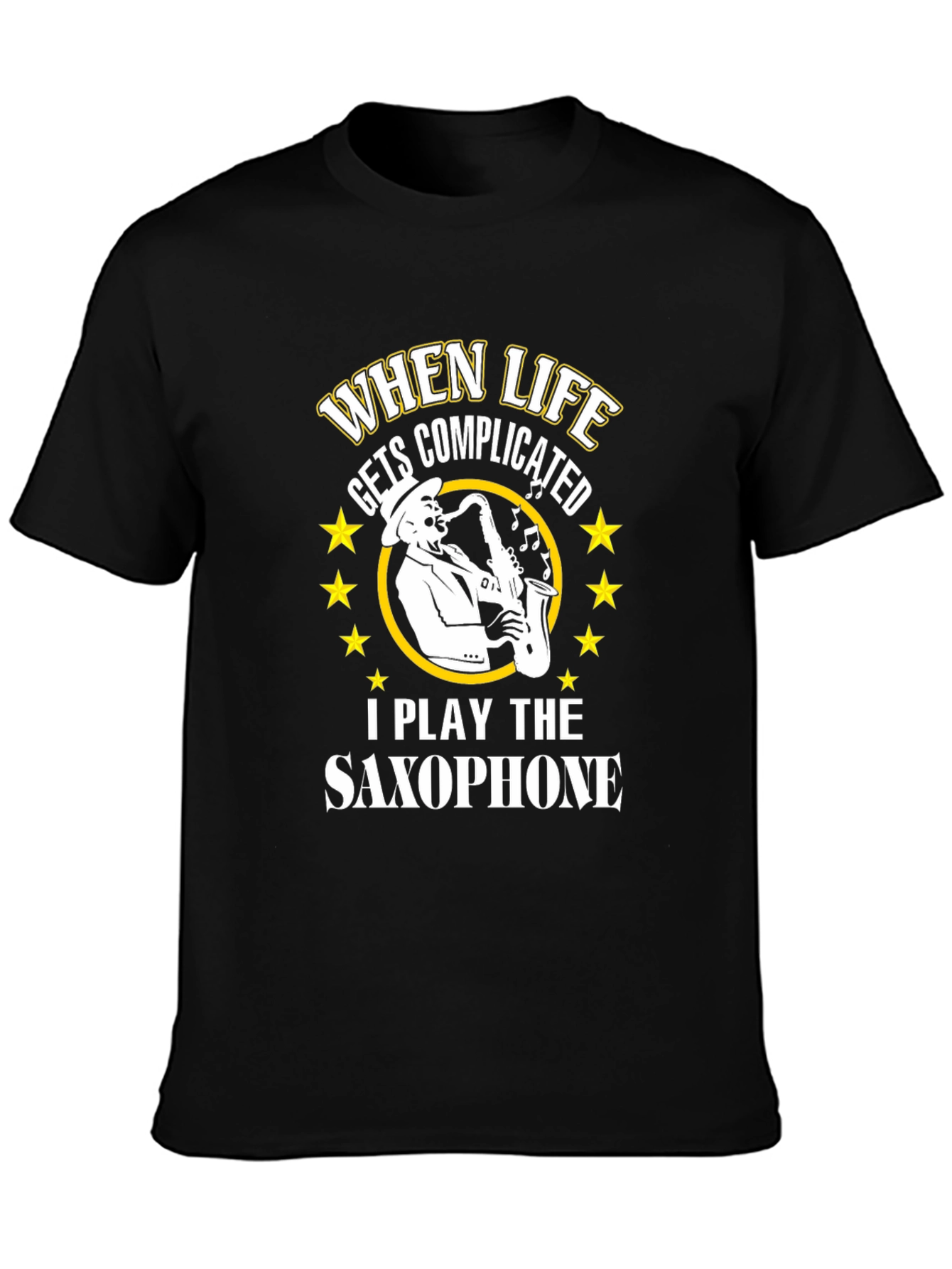 Saxophone Player Graphic T-Shirt Black