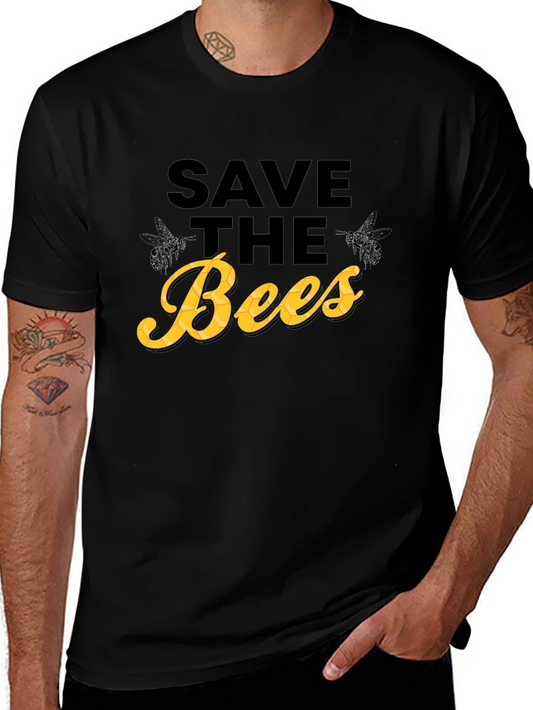 Save the Bees T-Shirt - Black Cotton Graphic Tee