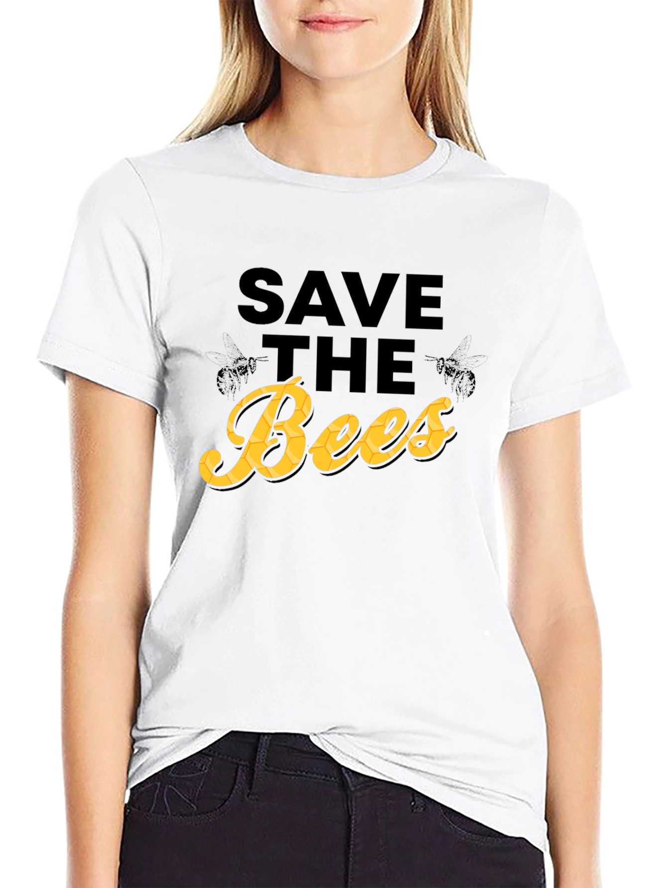 Save the Bees T-Shirt - Black Cotton Graphic Tee
