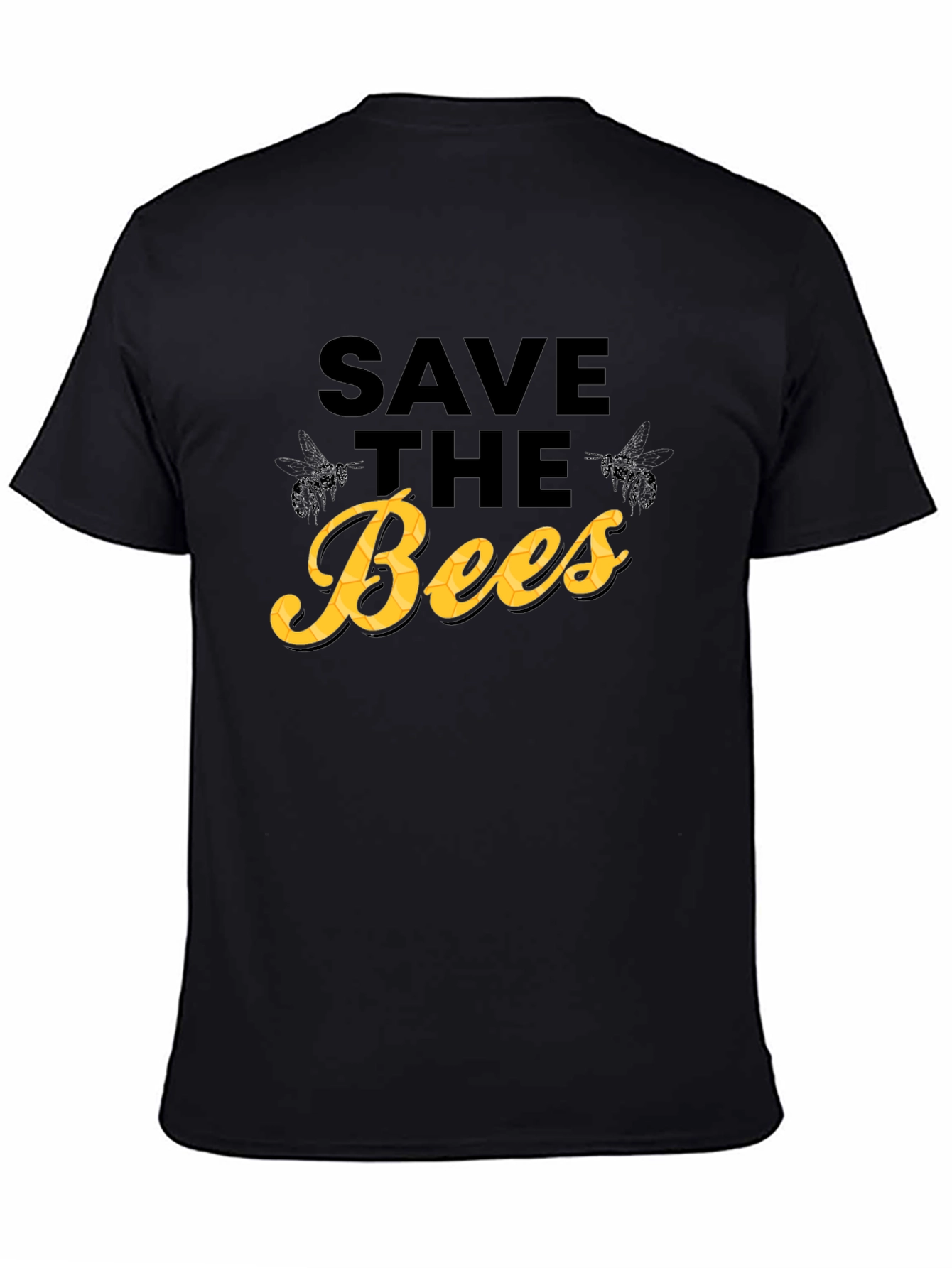 Save the Bees T-Shirt - Black Cotton Graphic Tee
