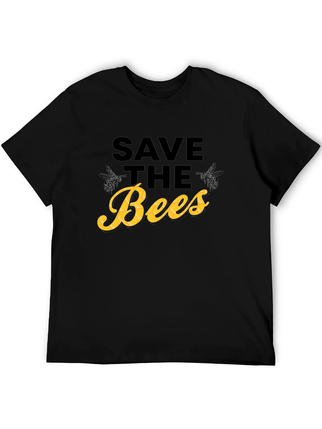 Save the Bees T-Shirt - Black Cotton Graphic Tee