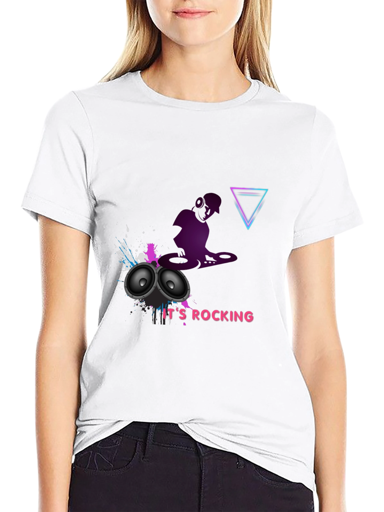DJ Rocking Black Graphic Tee