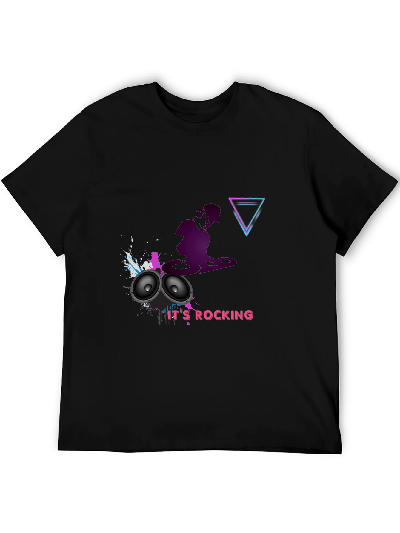 DJ Rocking Black Graphic Tee