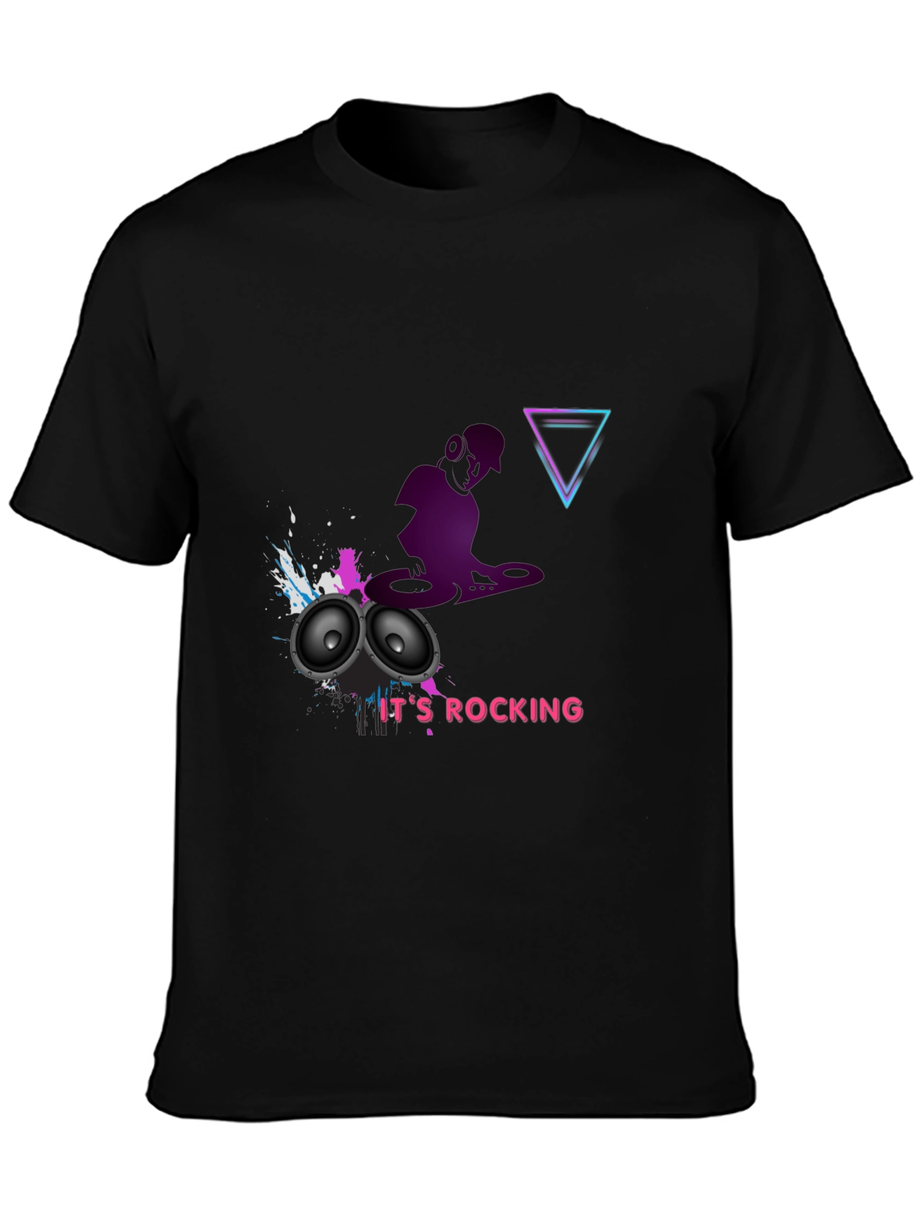 DJ Rocking Black Graphic Tee