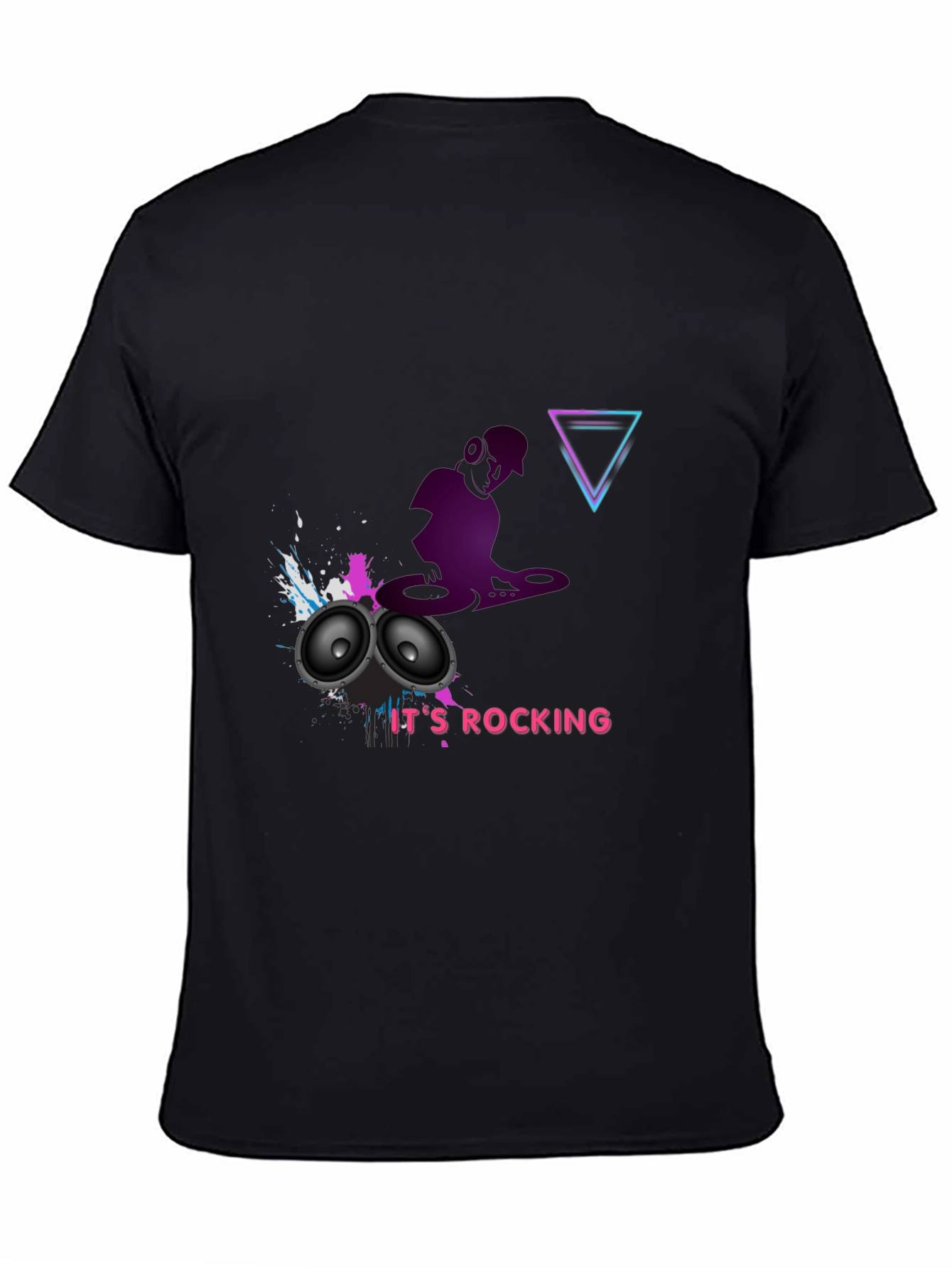 DJ Rocking Black Graphic Tee
