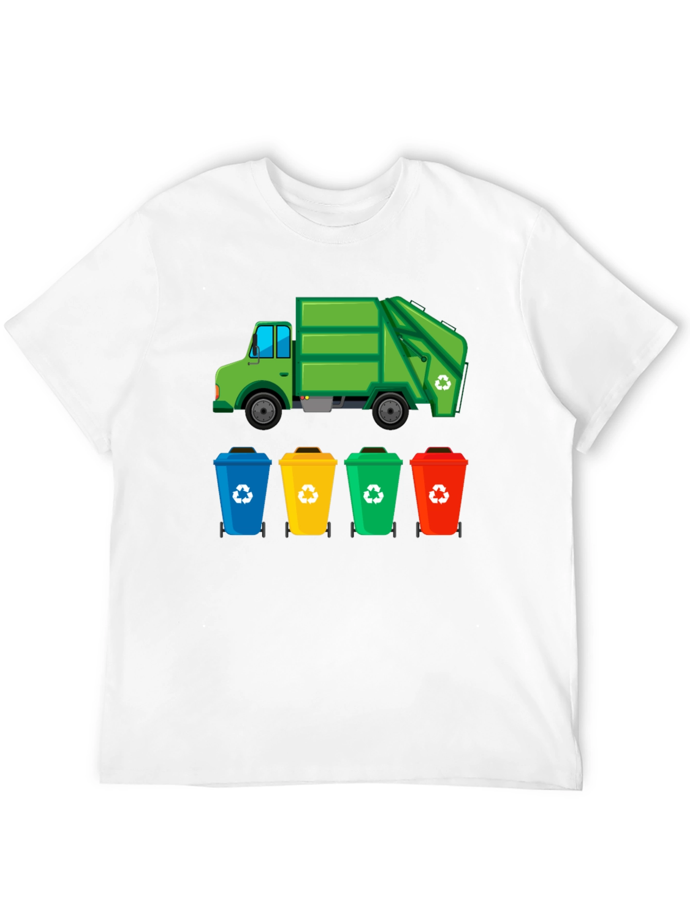 Recycle Truck & Bins Graphic T-Shirt - Eco-Friendly Design