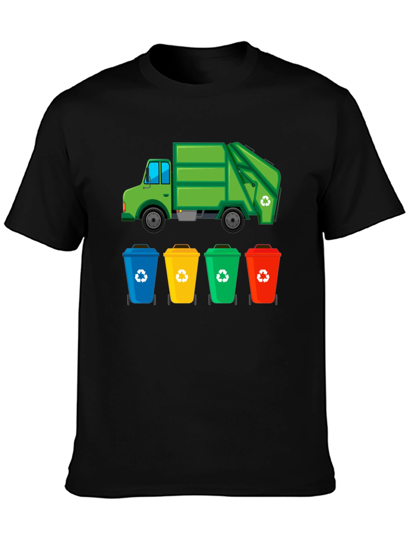 Recycle Truck & Bins Graphic T-Shirt - Eco-Friendly Design