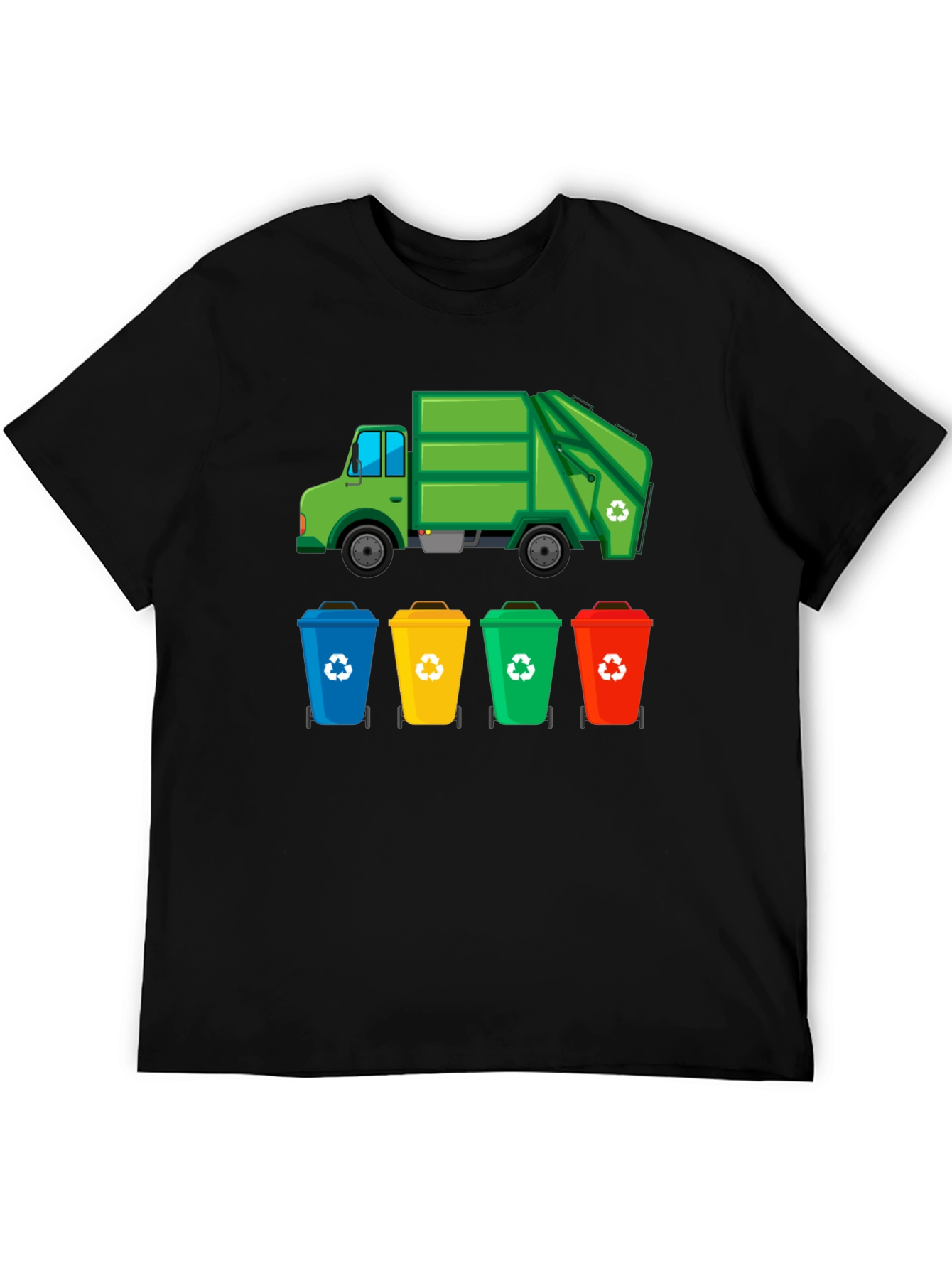 Recycle Truck & Bins Graphic T-Shirt - Eco-Friendly Design