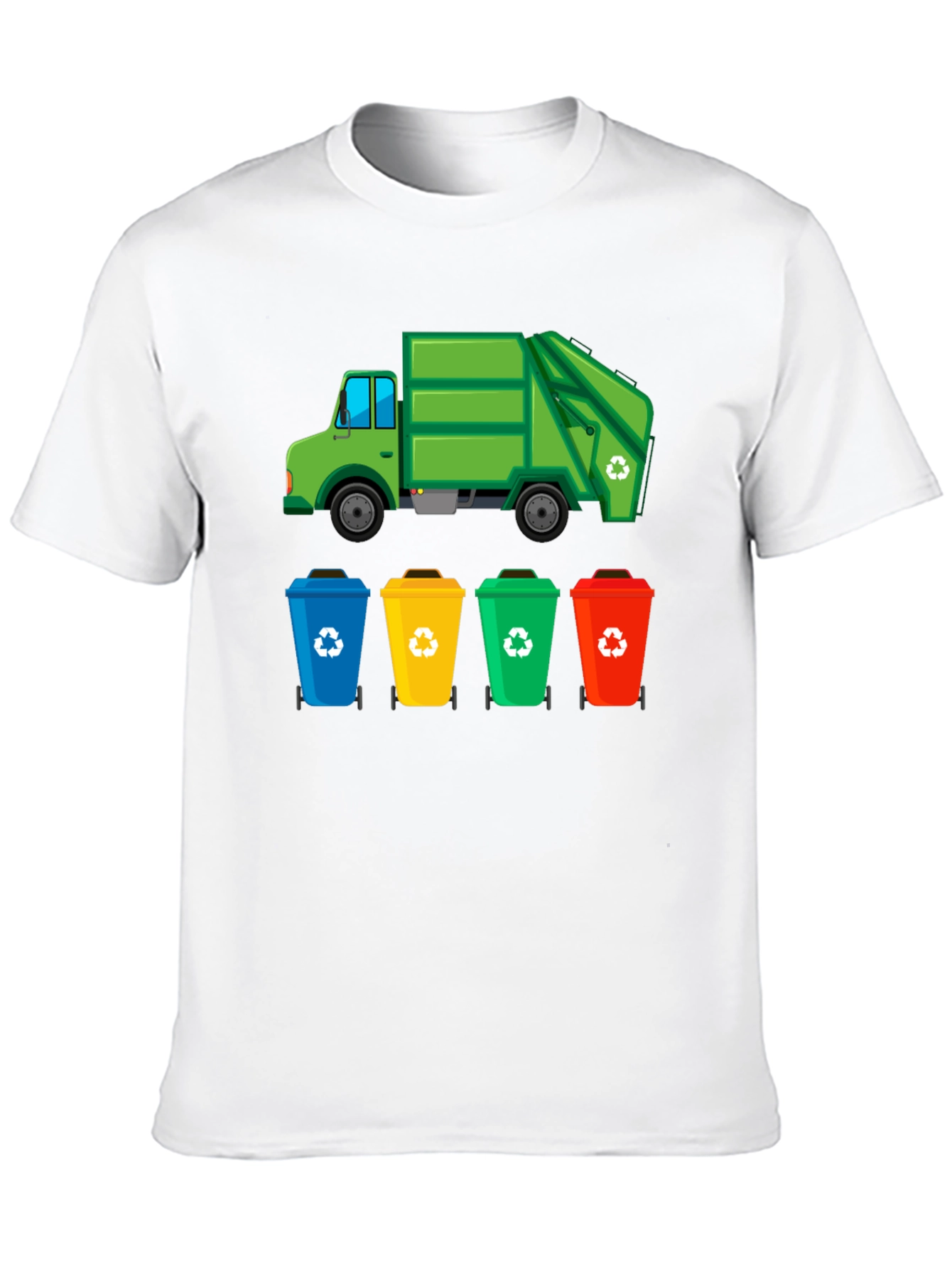 Recycle Truck & Bins Graphic T-Shirt - Eco-Friendly Design