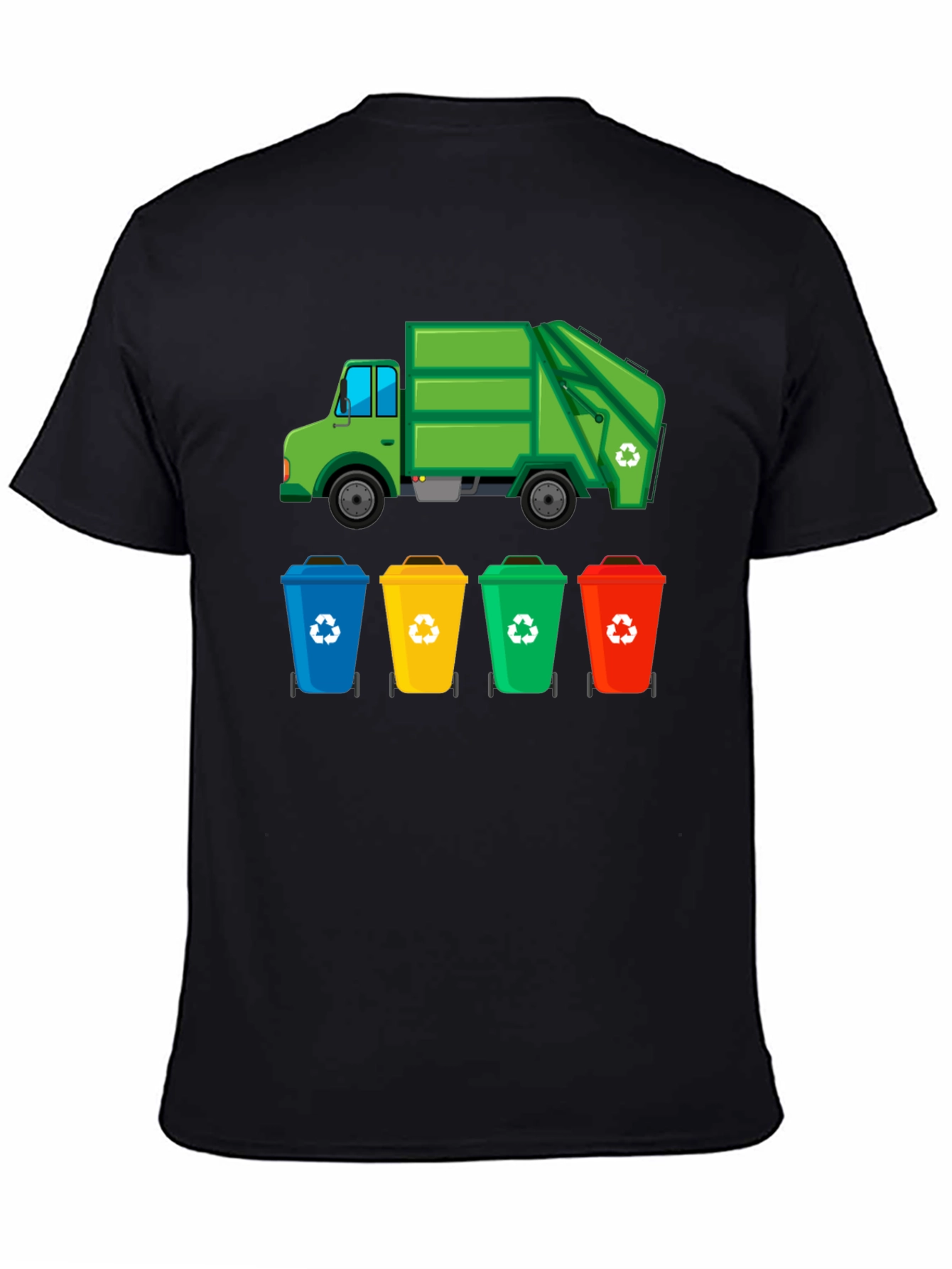 Recycle Truck & Bins Graphic T-Shirt - Eco-Friendly Design