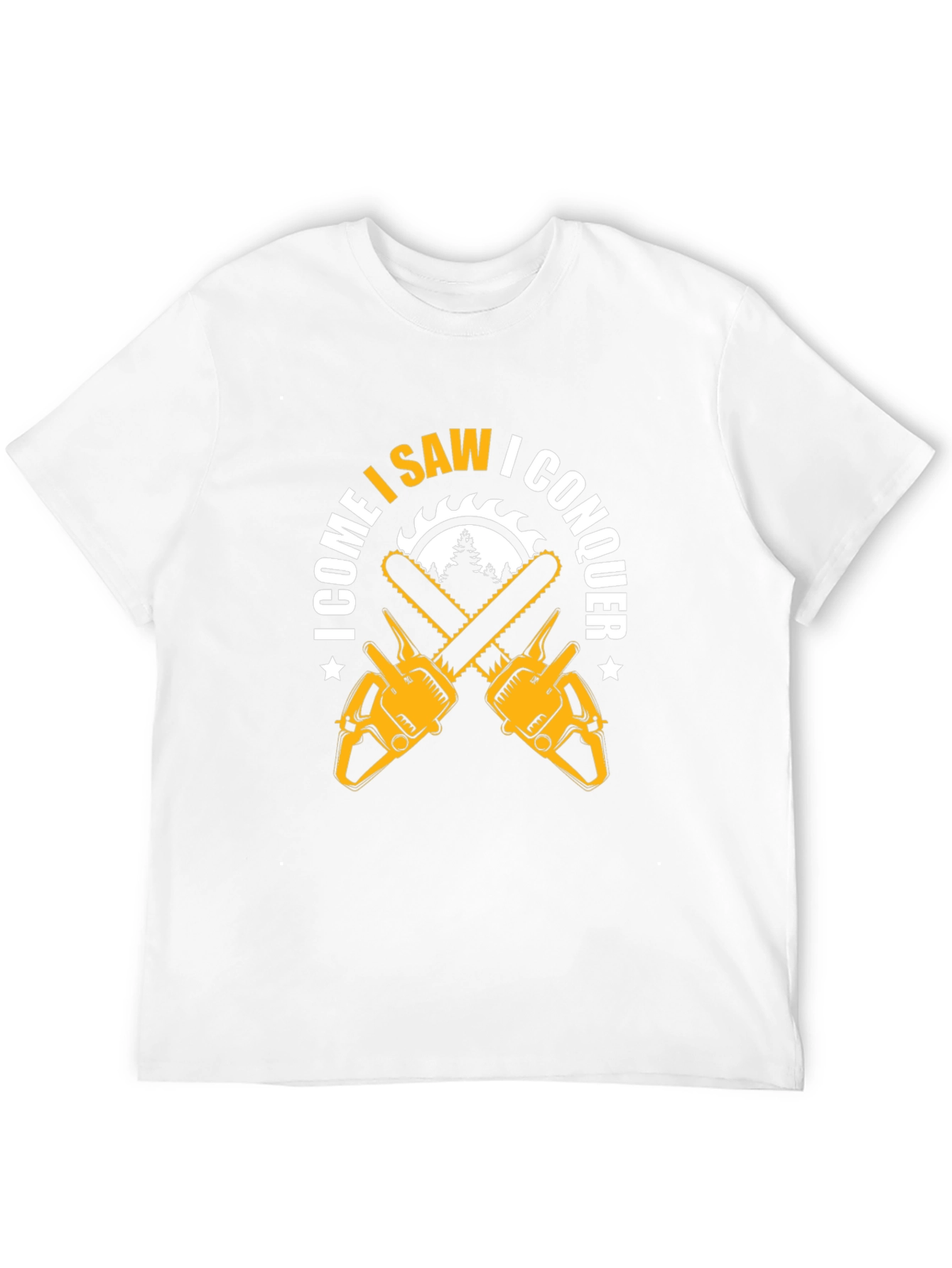 I Come I Saw I Conquer Chainsaw Graphic T-Shirt