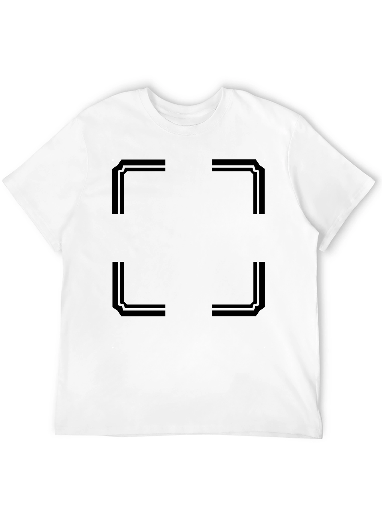 Geometric Square Graphic Tee - Modern Black T-Shirt