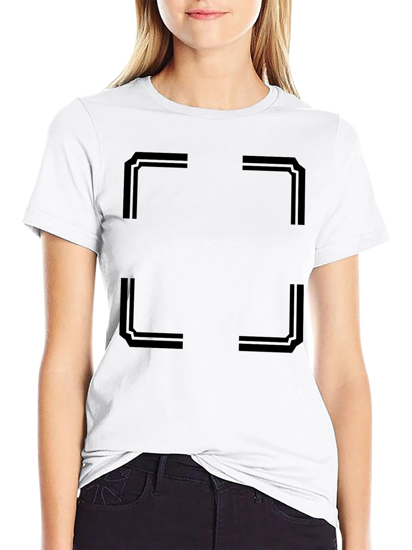Geometric Square Graphic Tee - Modern Black T-Shirt