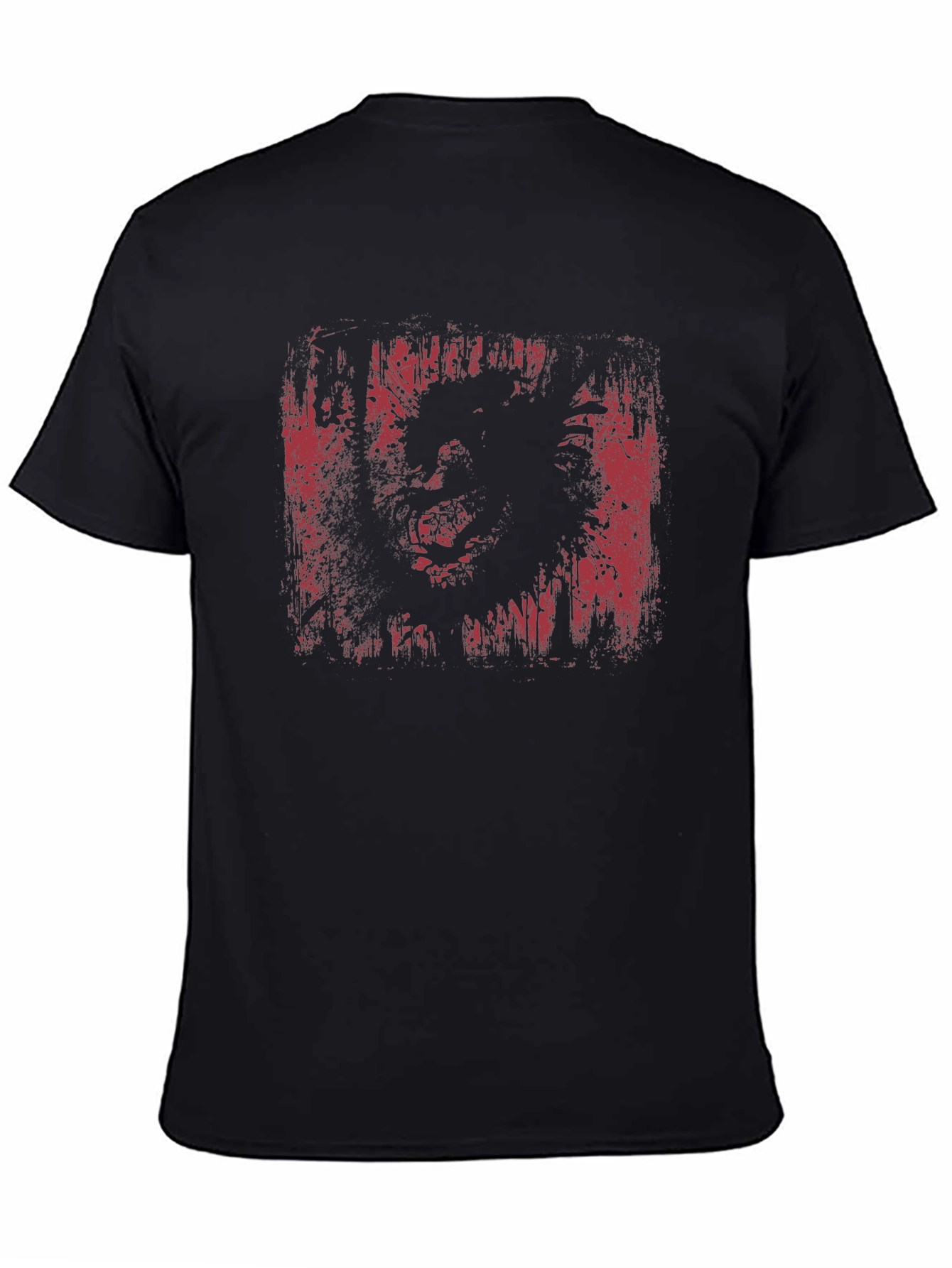 Distressed Graphic Print Black T-Shirt